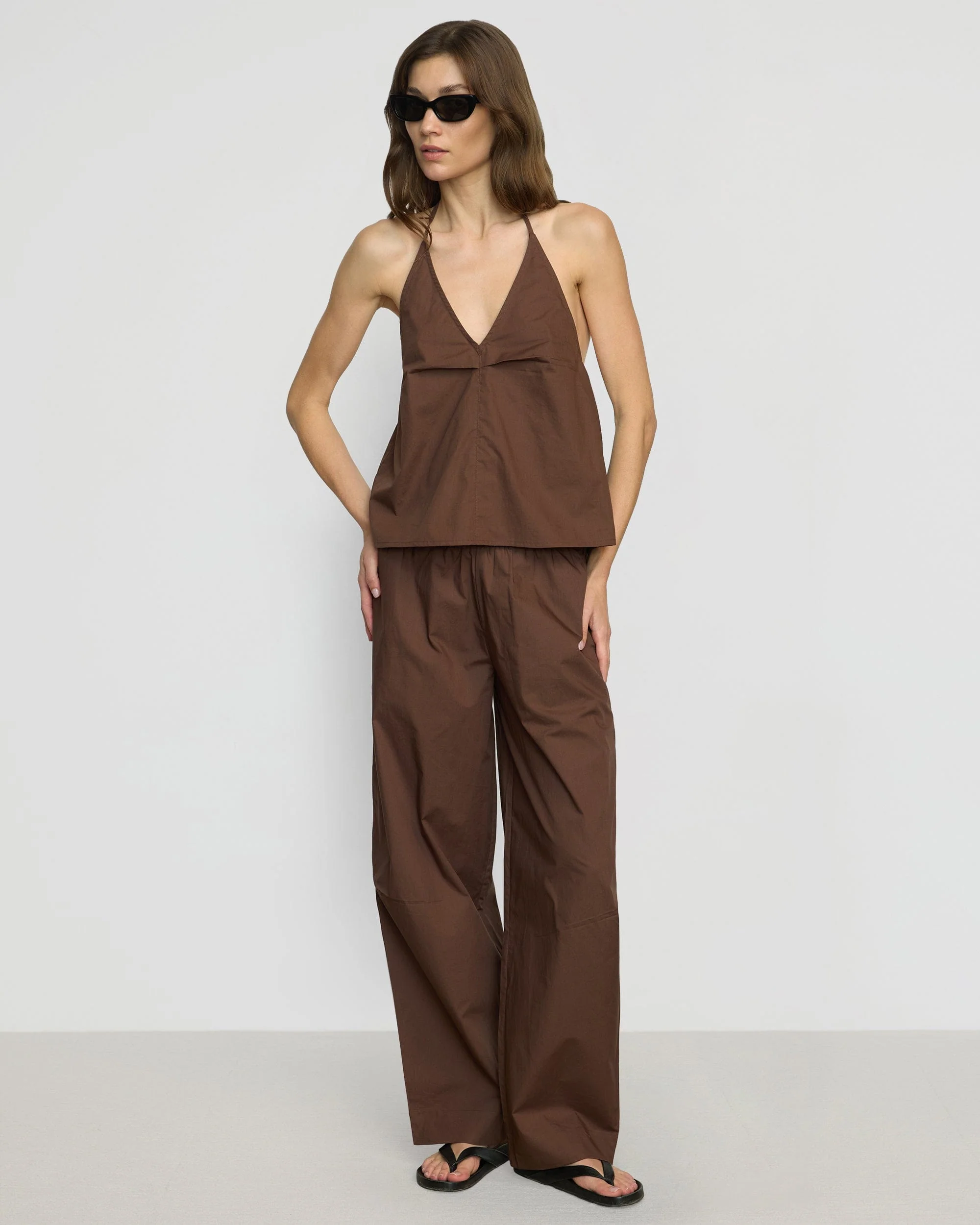 Paula Smocked-Waist Organic Cotton Pant - Image 2