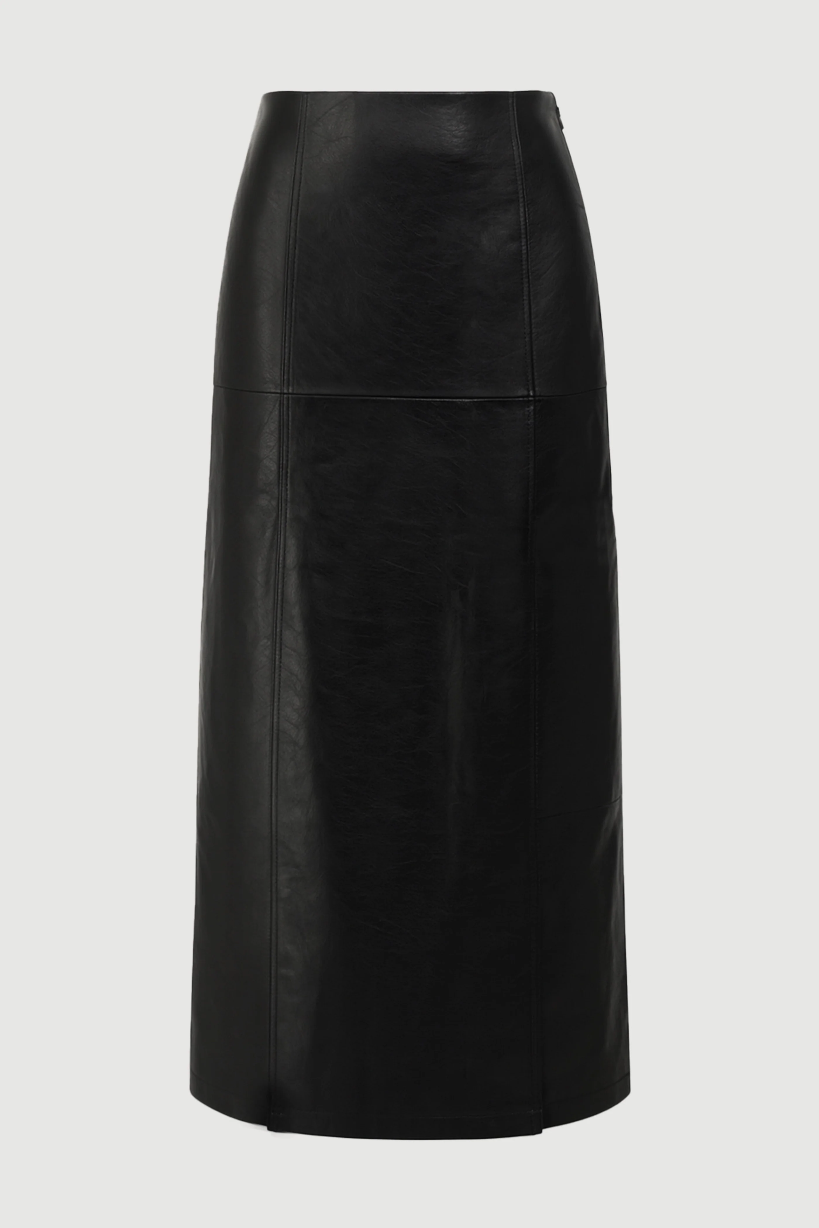 Rama Front-Vent Vegan Leather Skirt - Image 10