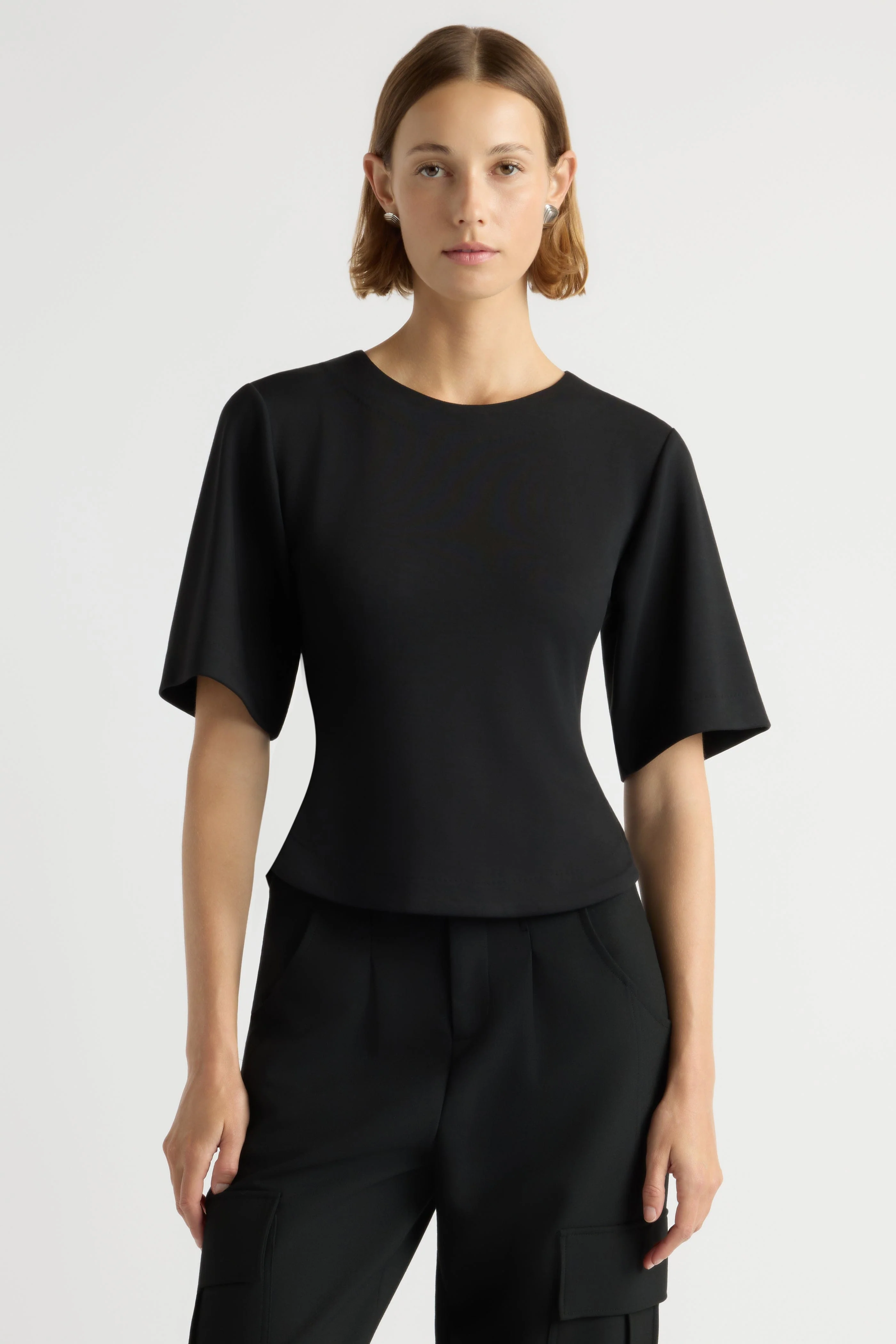 Reem Sculpted Curved-Hem Tee - Image 2