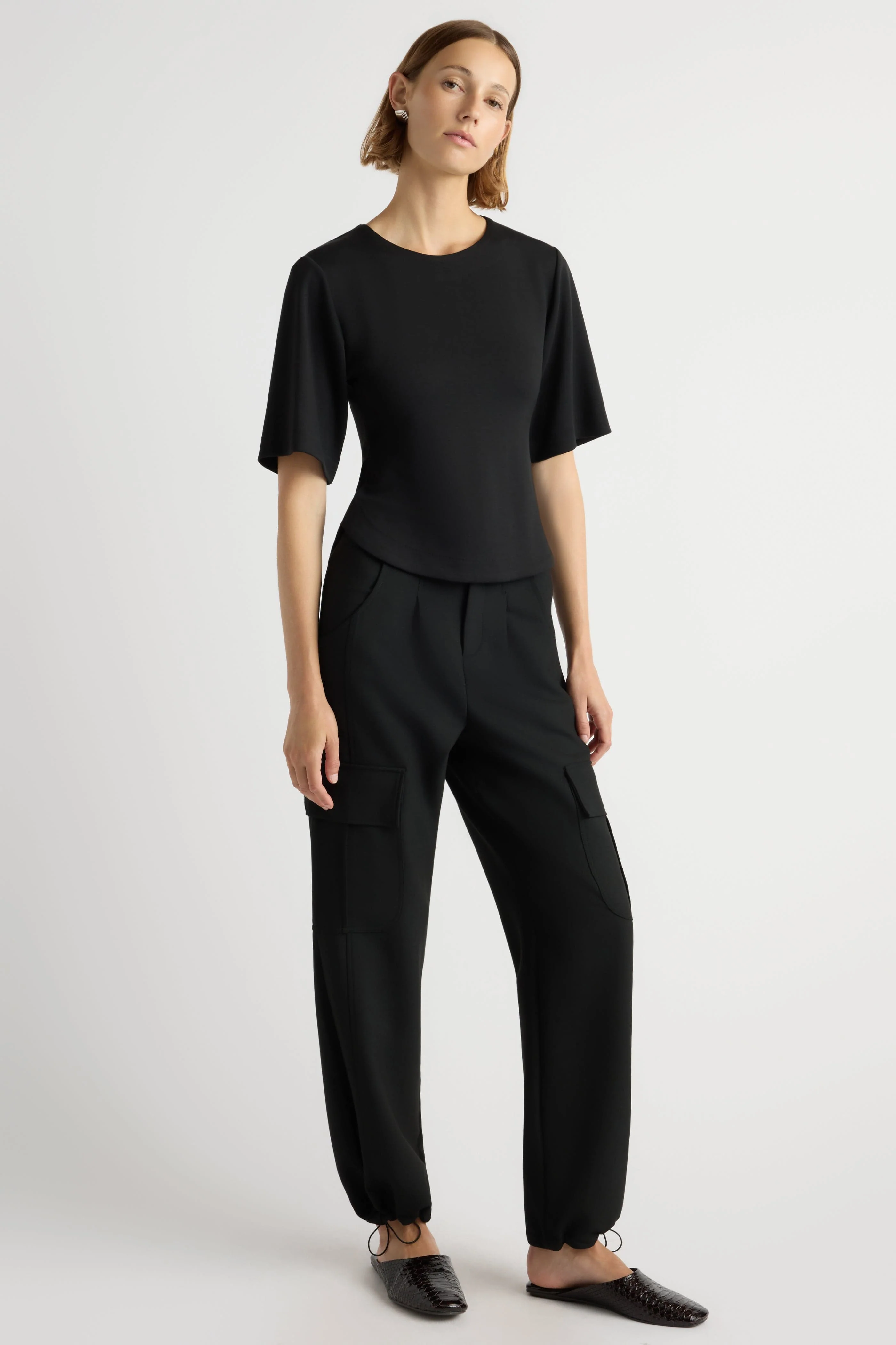 Reem Sculpted Curved-Hem Tee - Image 3