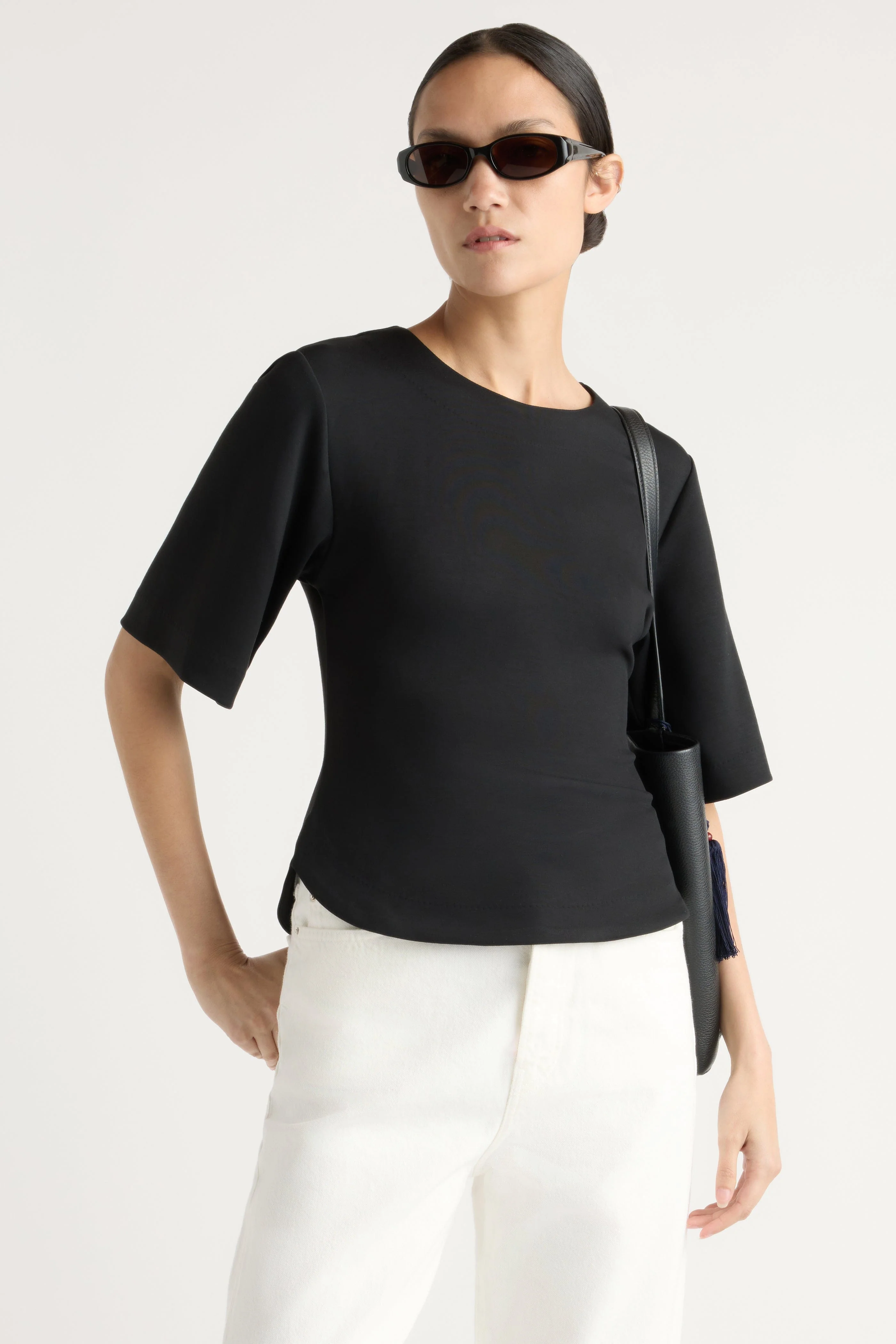 Reem Sculpted Curved-Hem Tee - Image 4