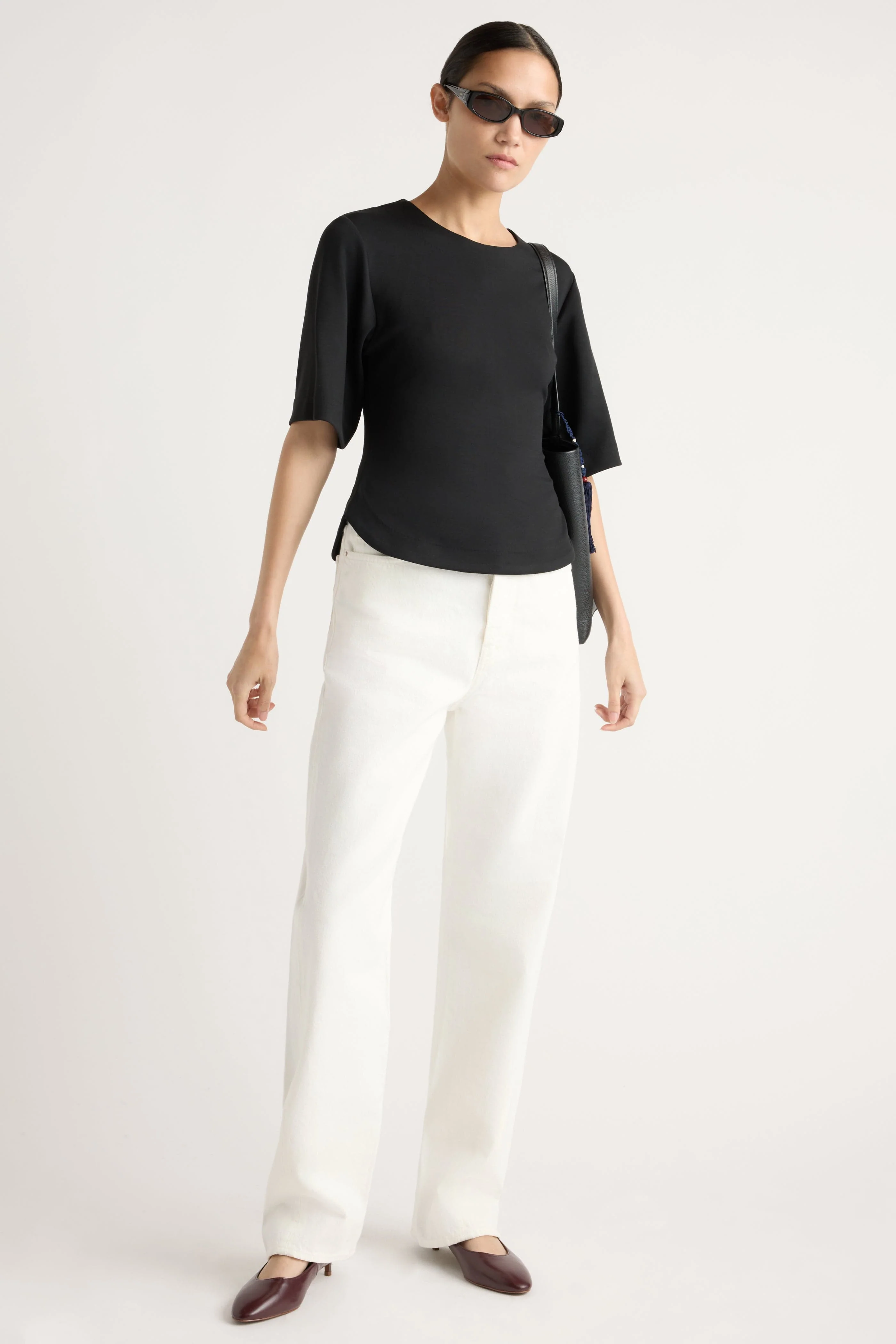 Reem Sculpted Curved-Hem Tee - Image 6