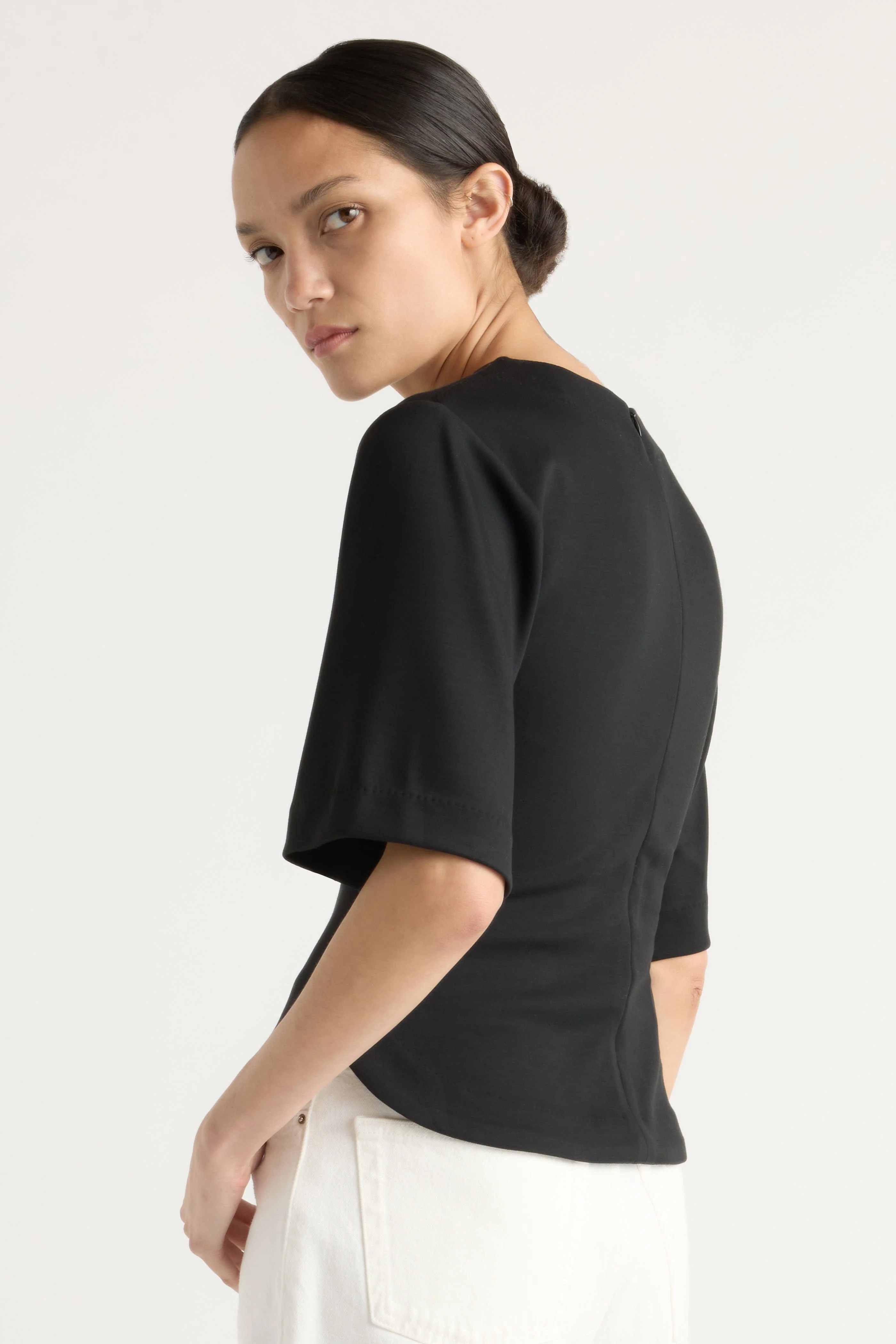 Reem Sculpted Curved-Hem Tee - Image 8
