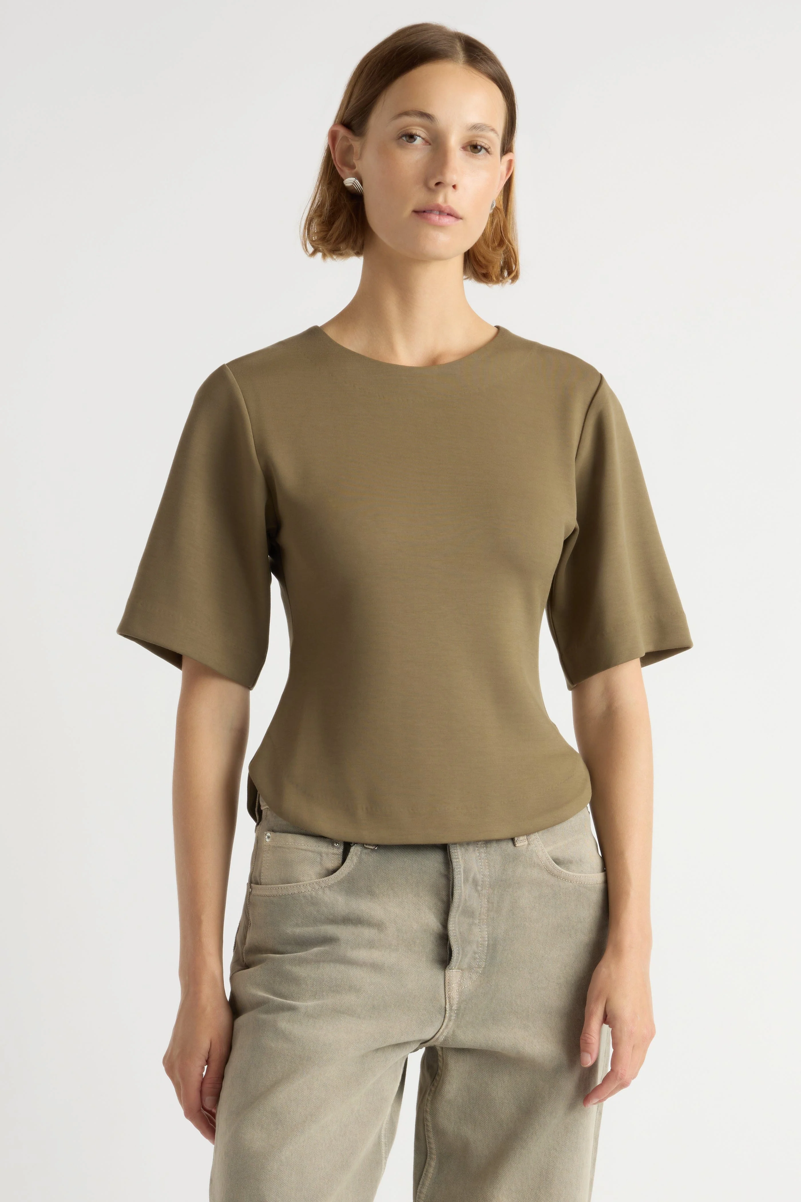 Reem Sculpted Curved-Hem Tee - Image 2