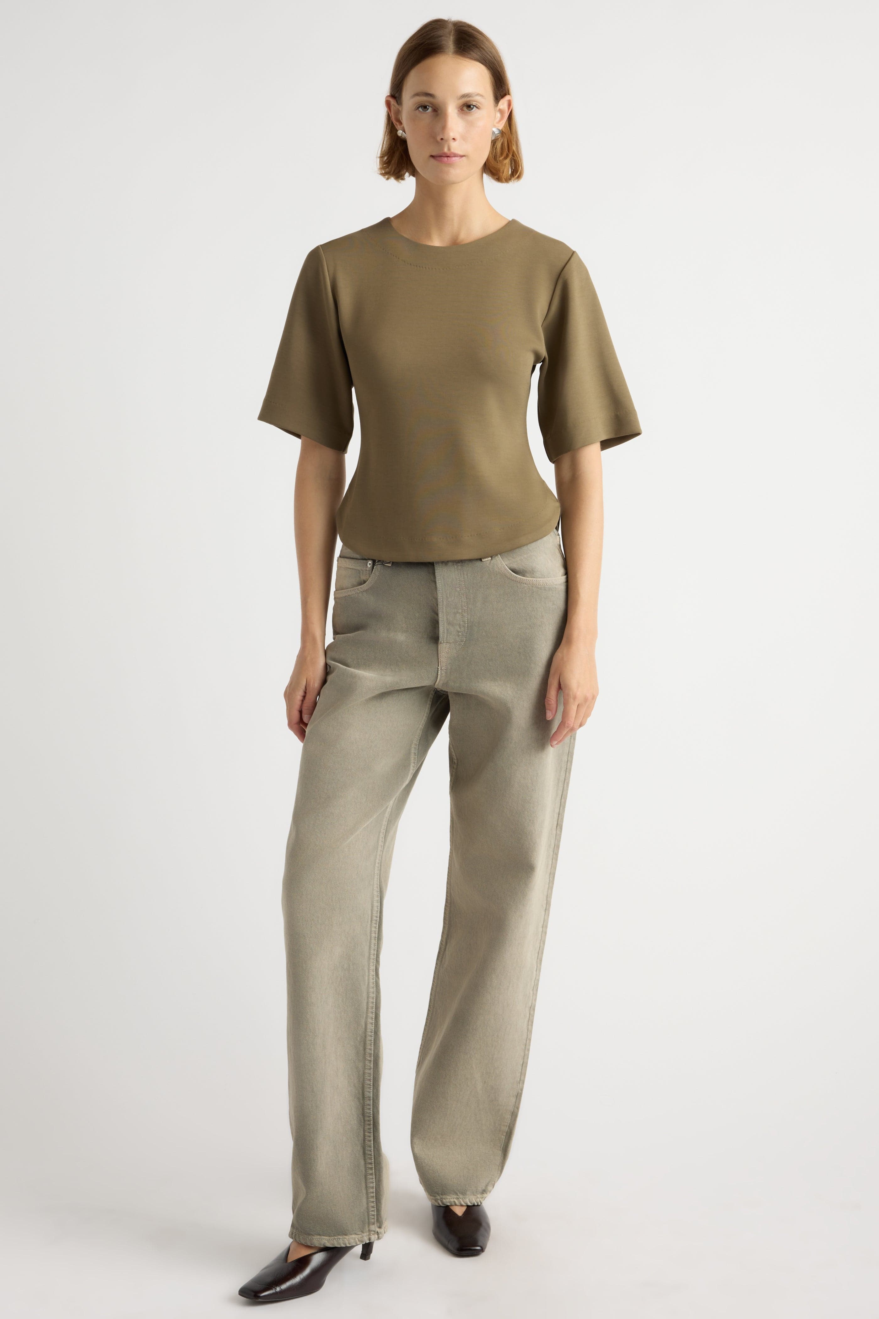 Reem Sculpted Curved-Hem Tee - Image 4