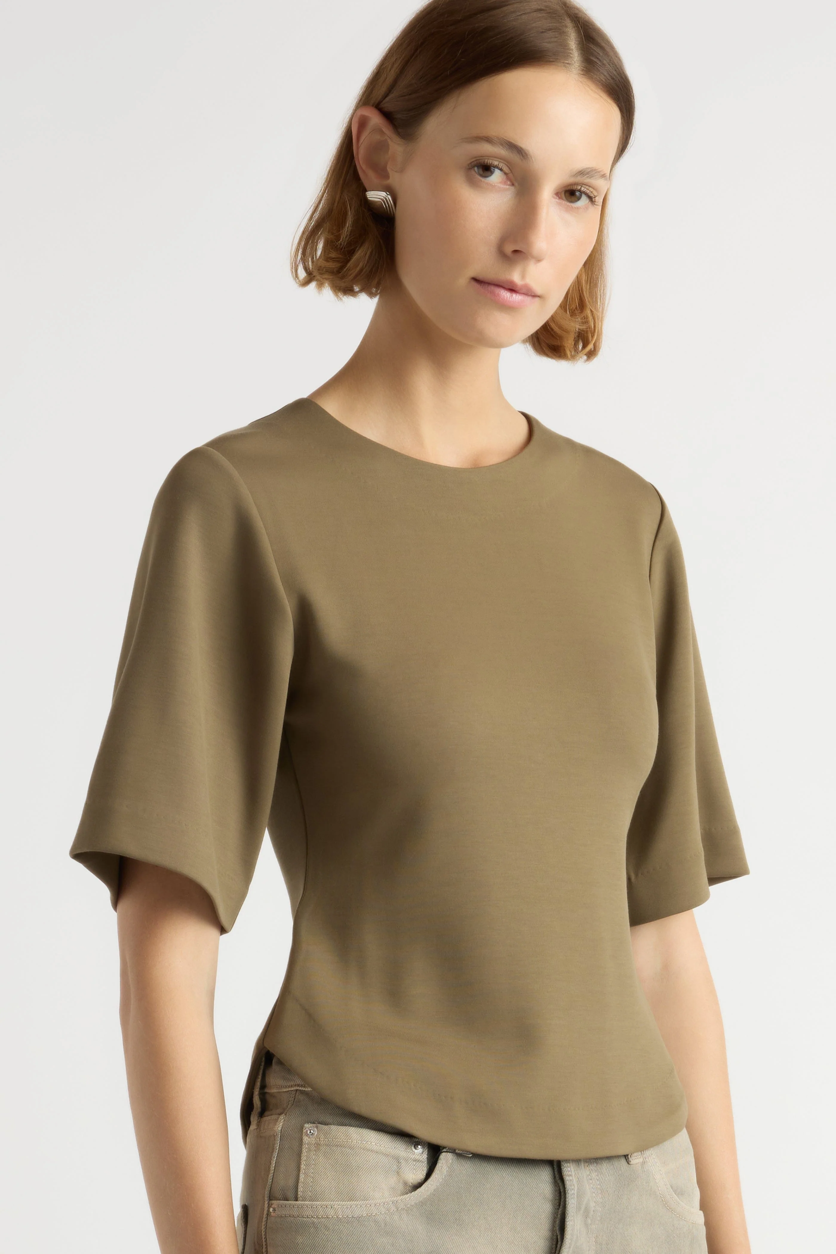 Reem Sculpted Curved-Hem Tee - Image 5