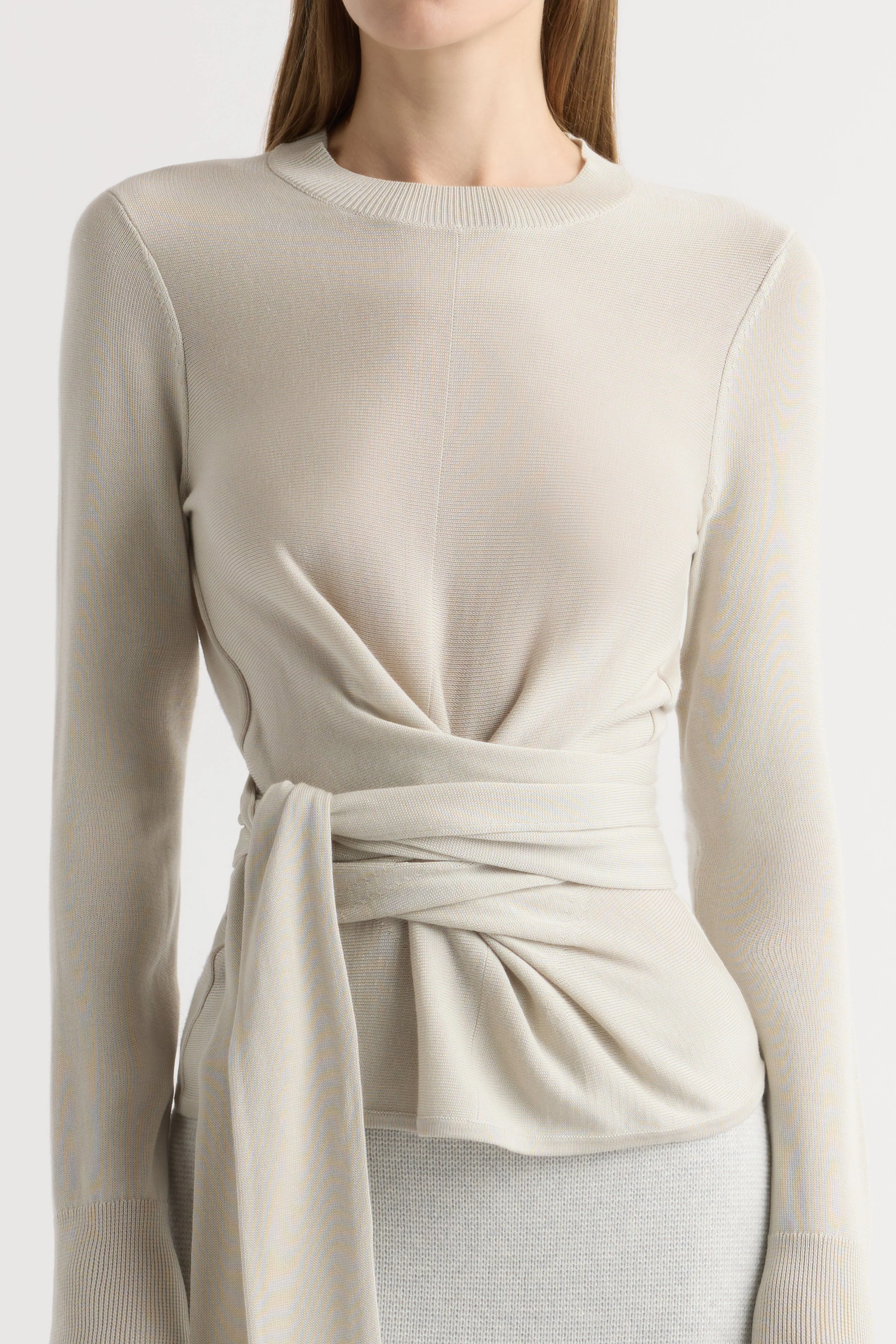 Robin Tie-Front Tencel-Wool Sweater - Image 4