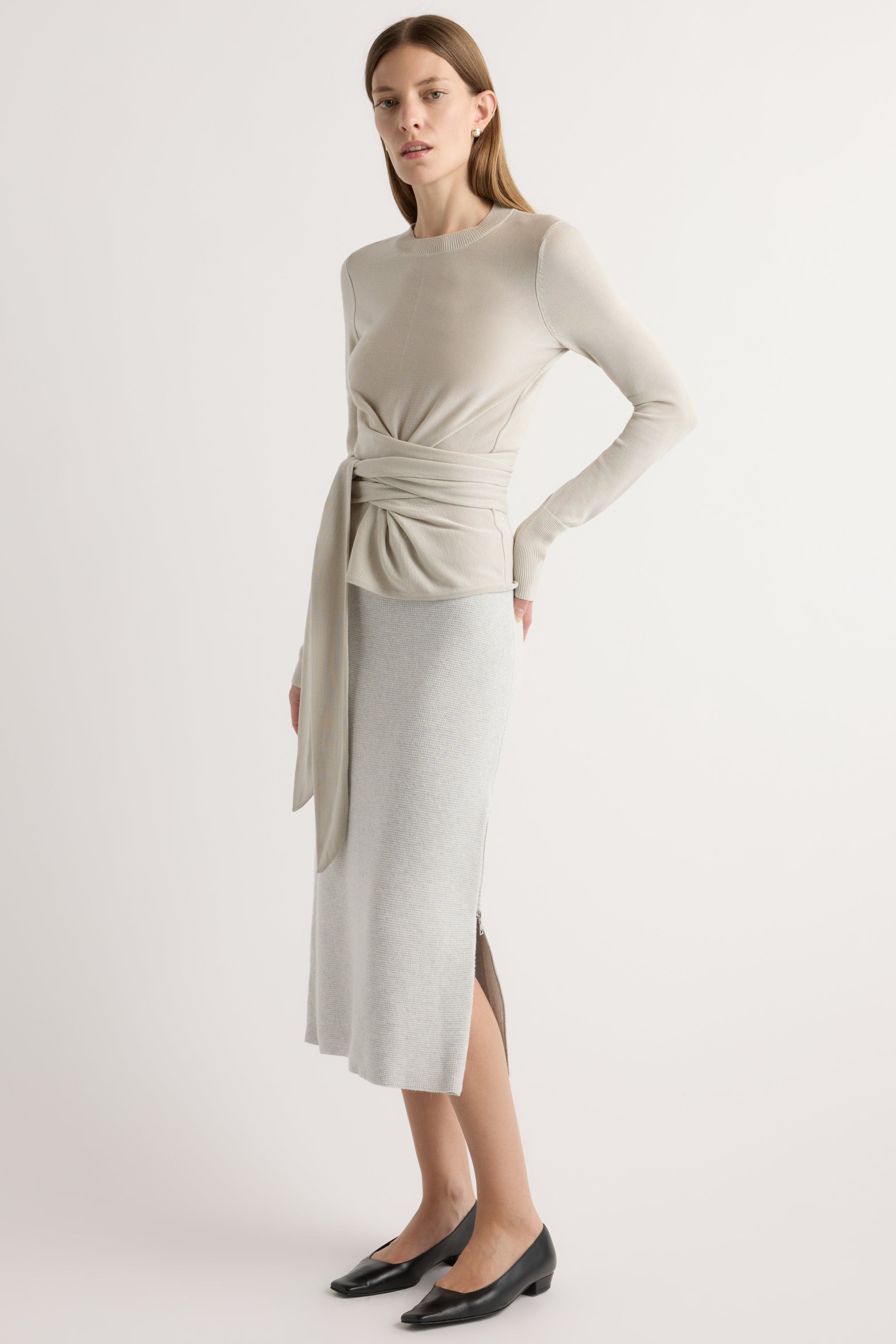 Robin Tie-Front Tencel-Wool Sweater - Image 5