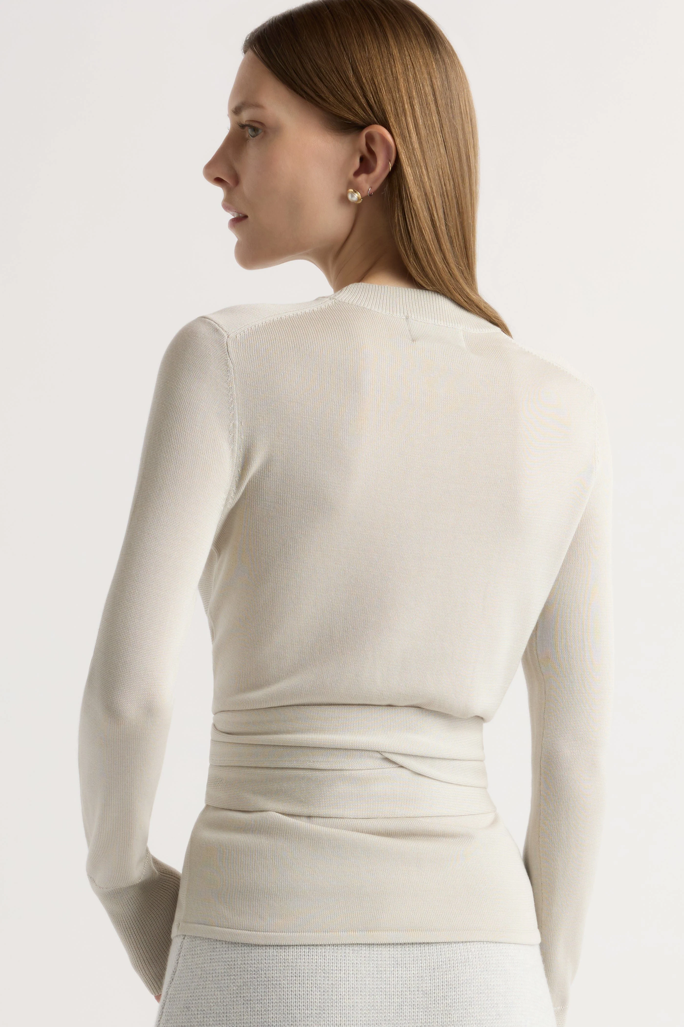 Robin Tie-Front Tencel-Wool Sweater - Image 6