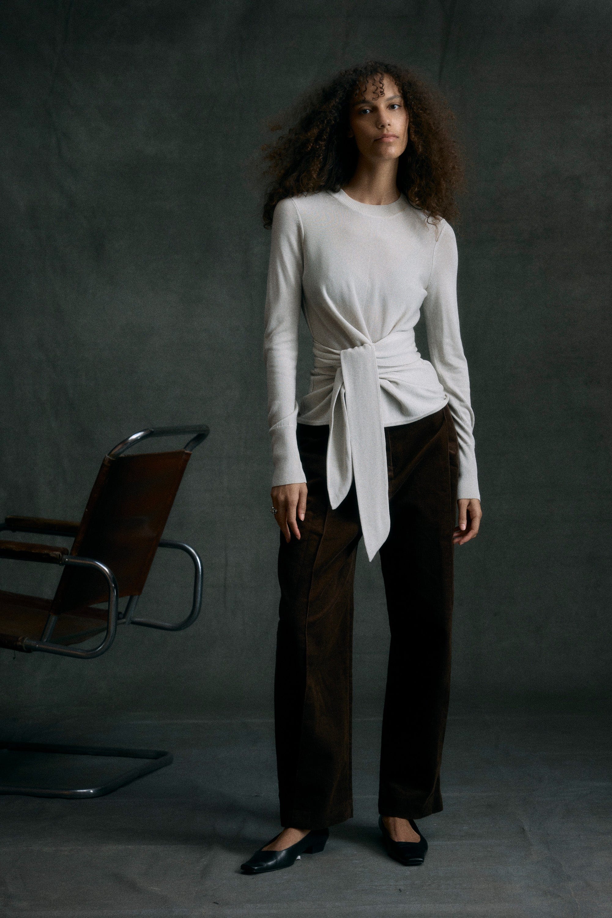 Robin Tie-Front Tencel-Wool Sweater - Image 7