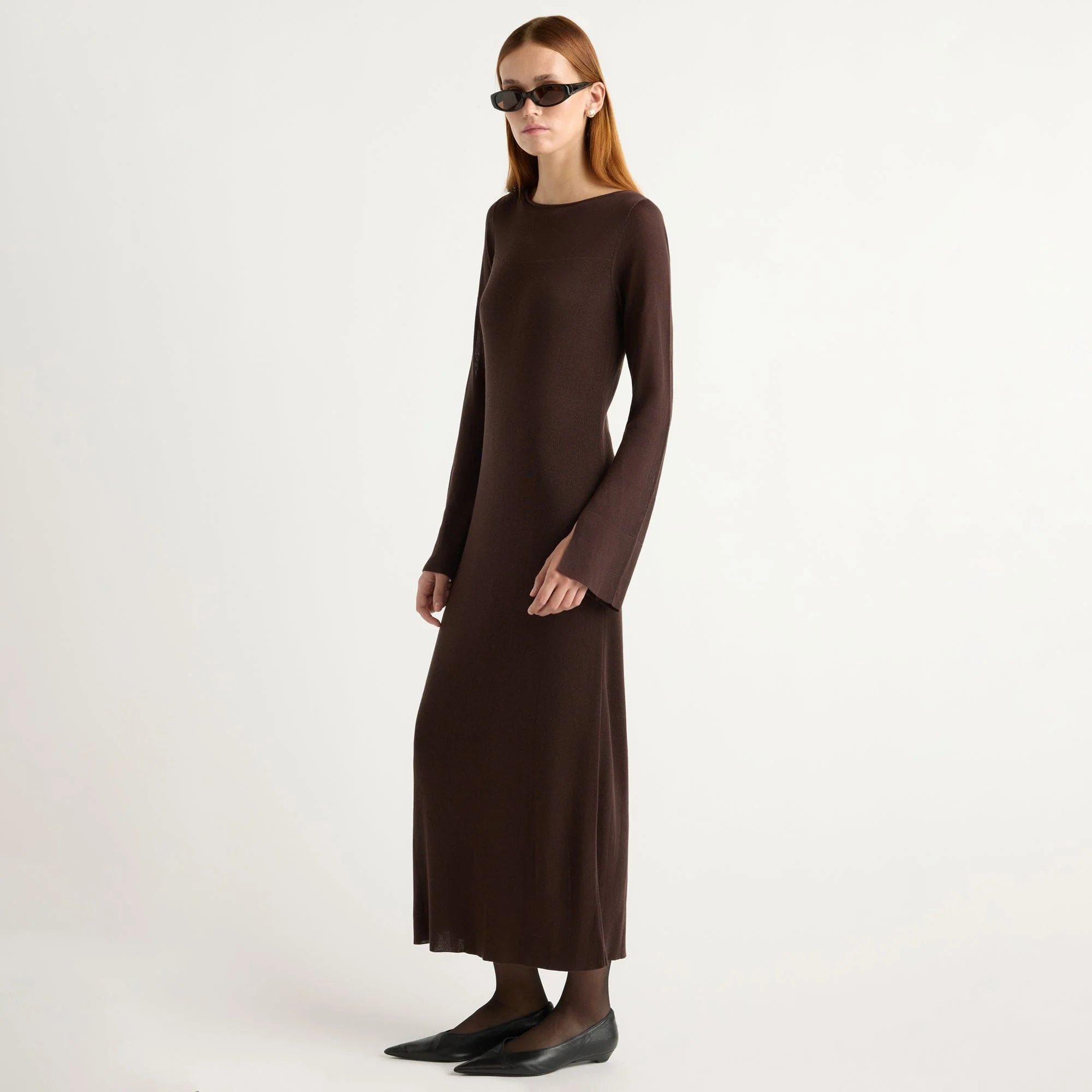 Rosalynn Semi-Sheer Tencel-Blend Knit Dress
