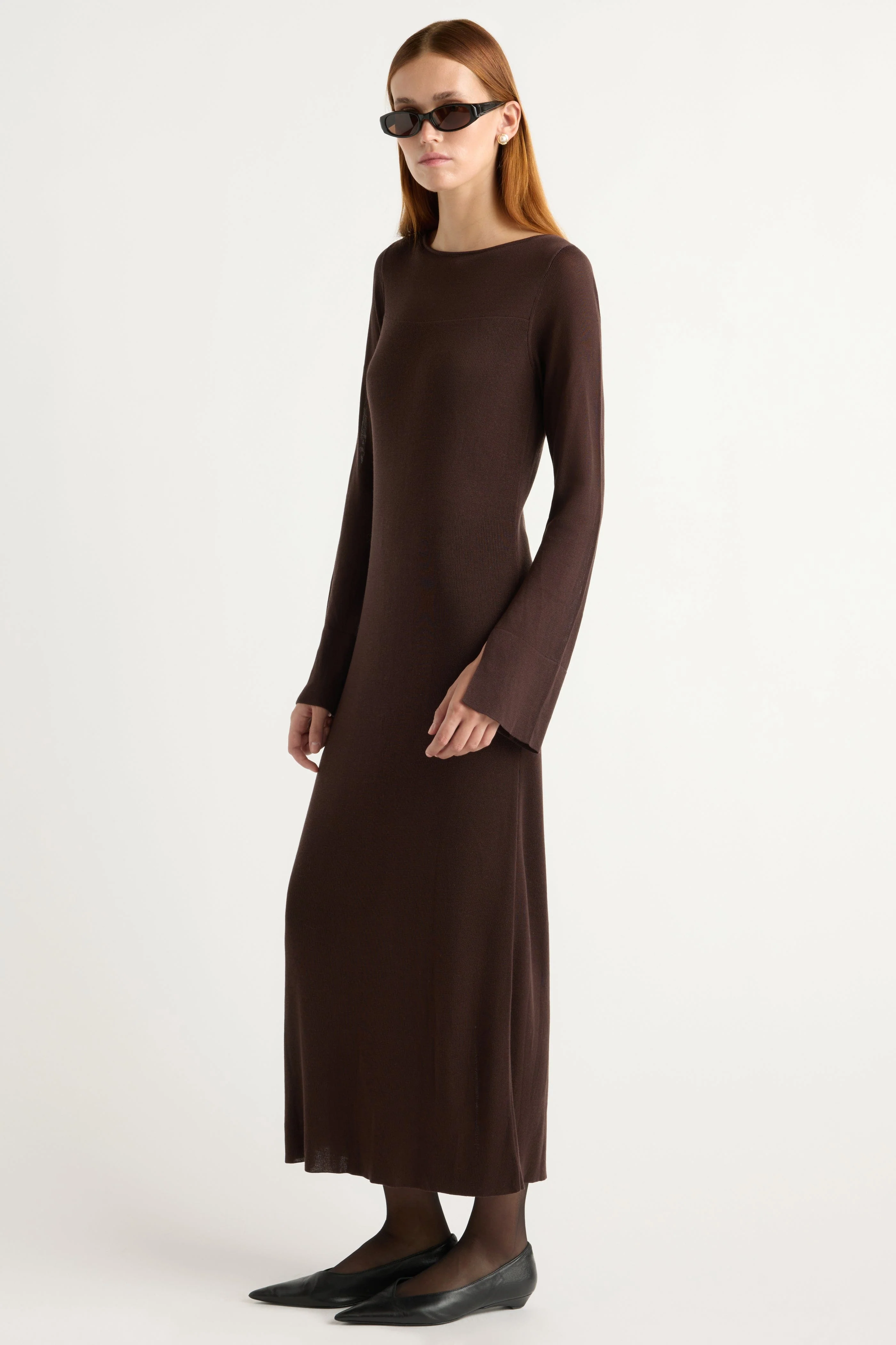 Rosalynn Semi-Sheer Tencel-Blend Knit Dress - Image 2