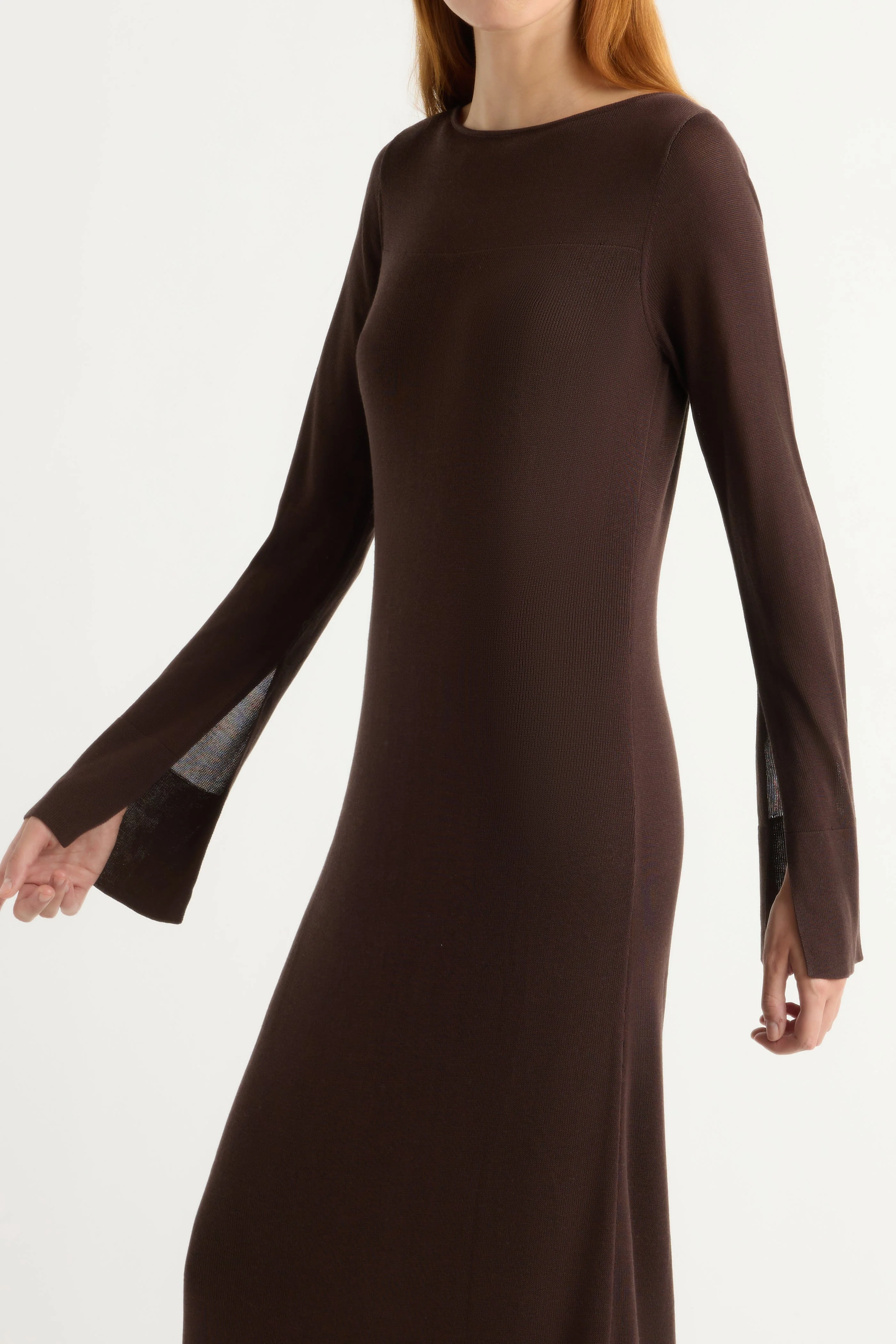 Rosalynn Semi-Sheer Tencel-Blend Knit Dress - Image 3