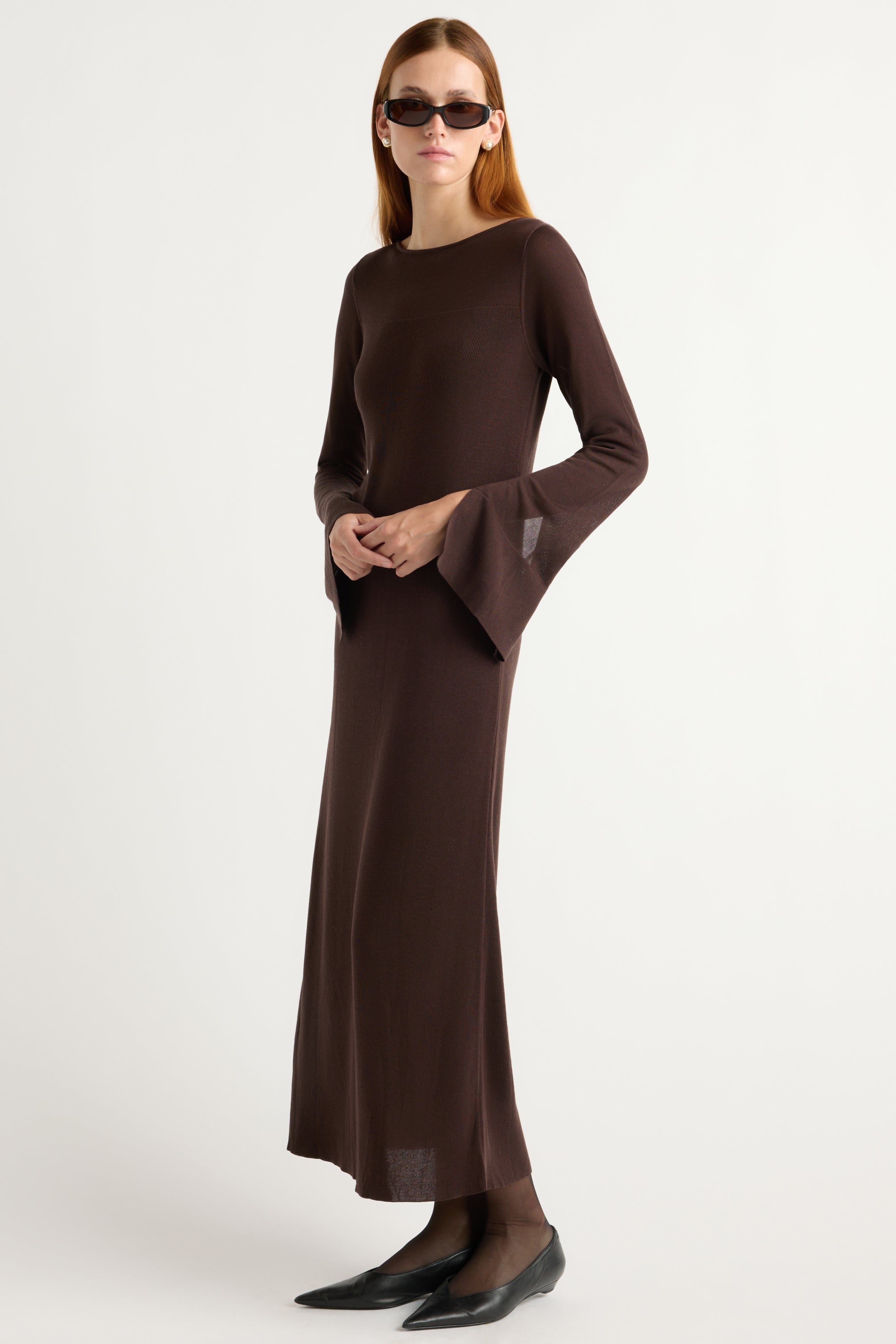 Rosalynn Semi-Sheer Tencel-Blend Knit Dress - Image 4