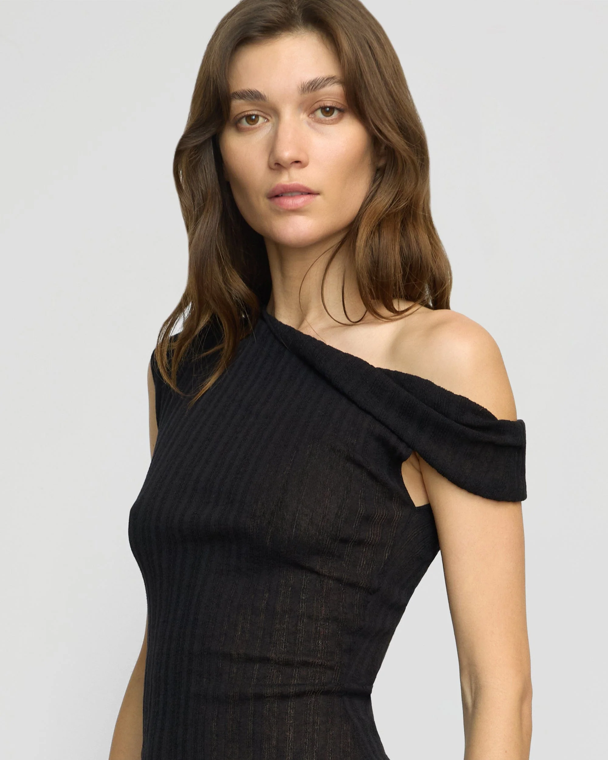 Saba Off-Shoulder Semi-Sheer Knit Top - Image 4