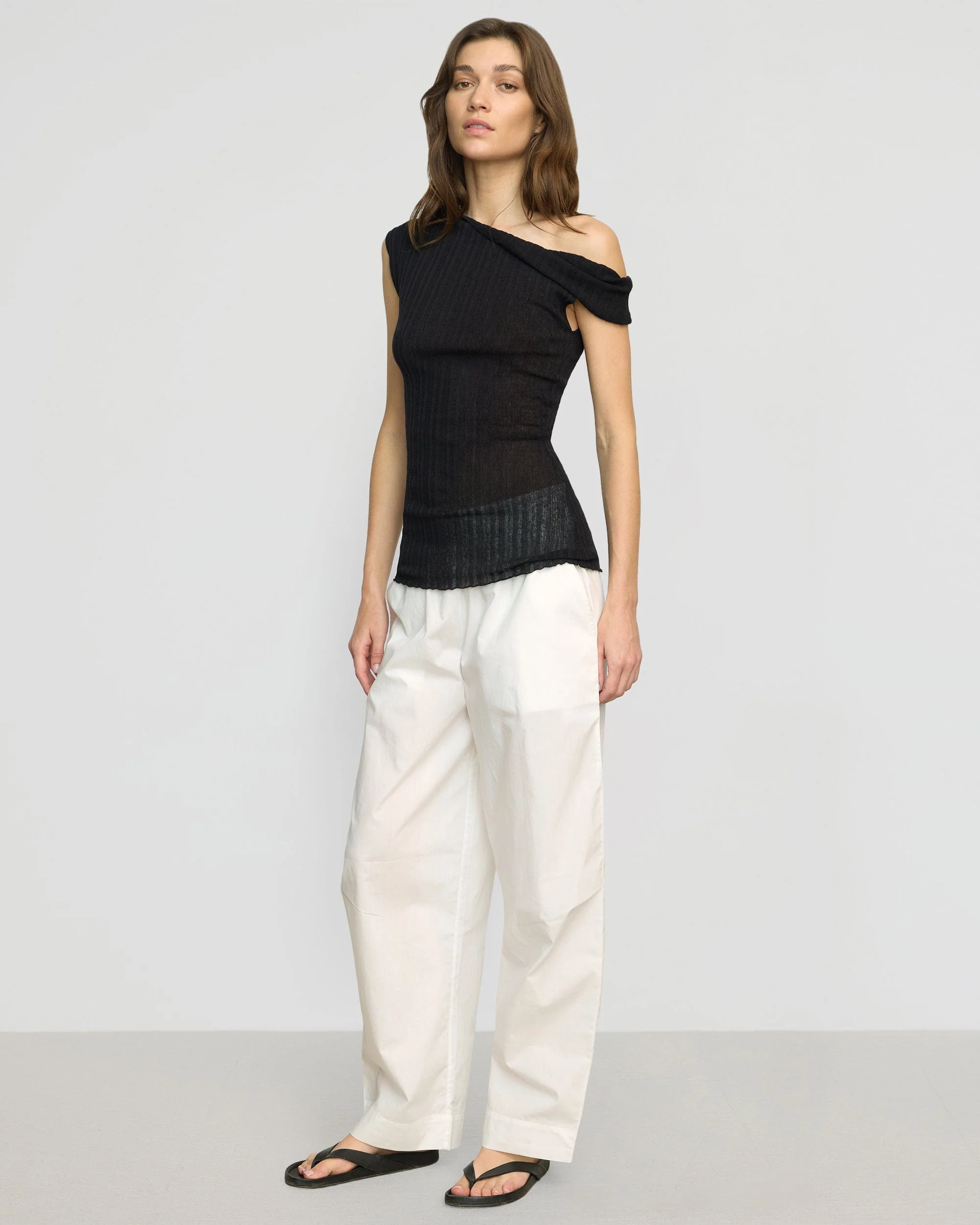 Saba Off-Shoulder Semi-Sheer Knit Top - Image 5