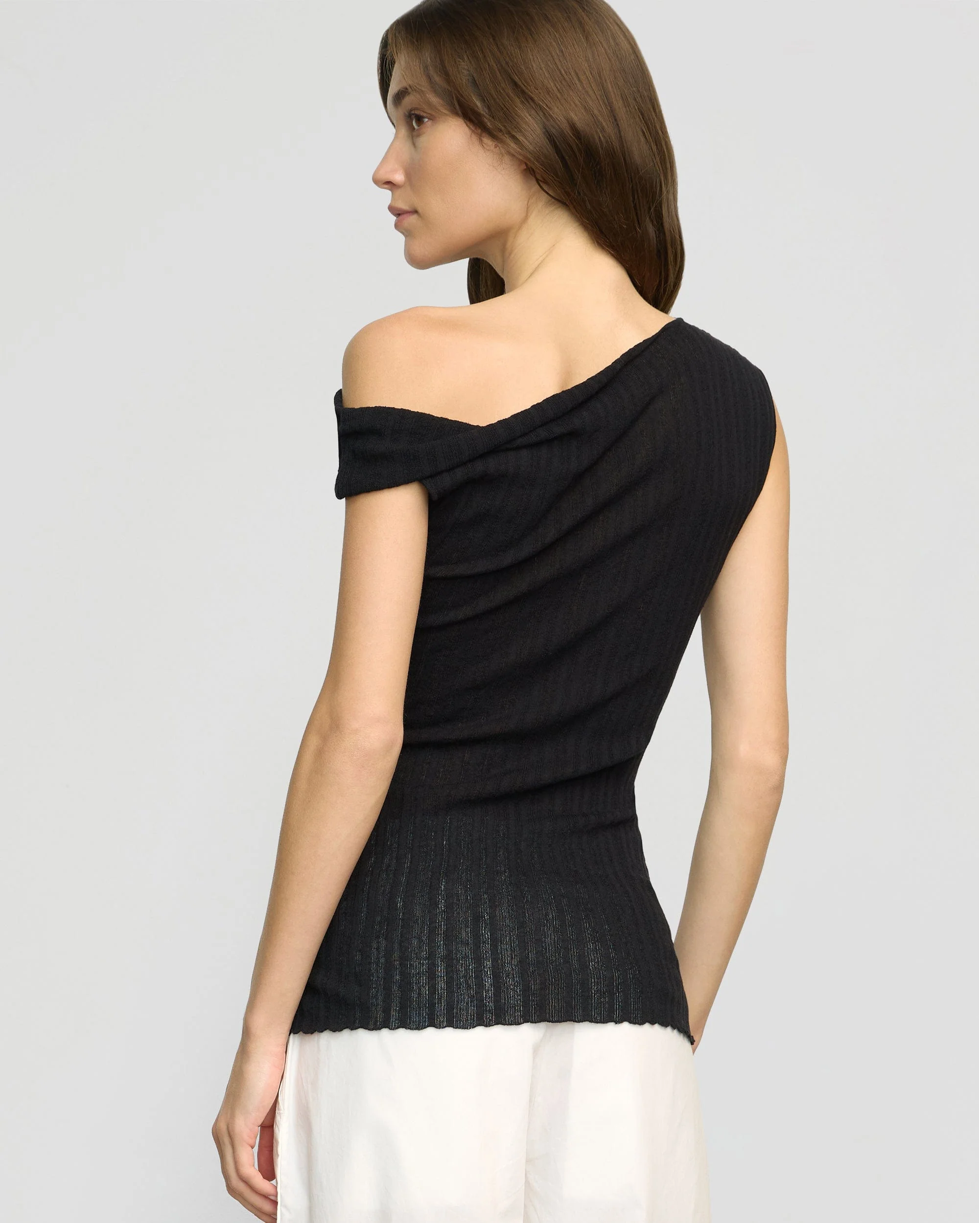 Saba Off-Shoulder Semi-Sheer Knit Top - Image 6