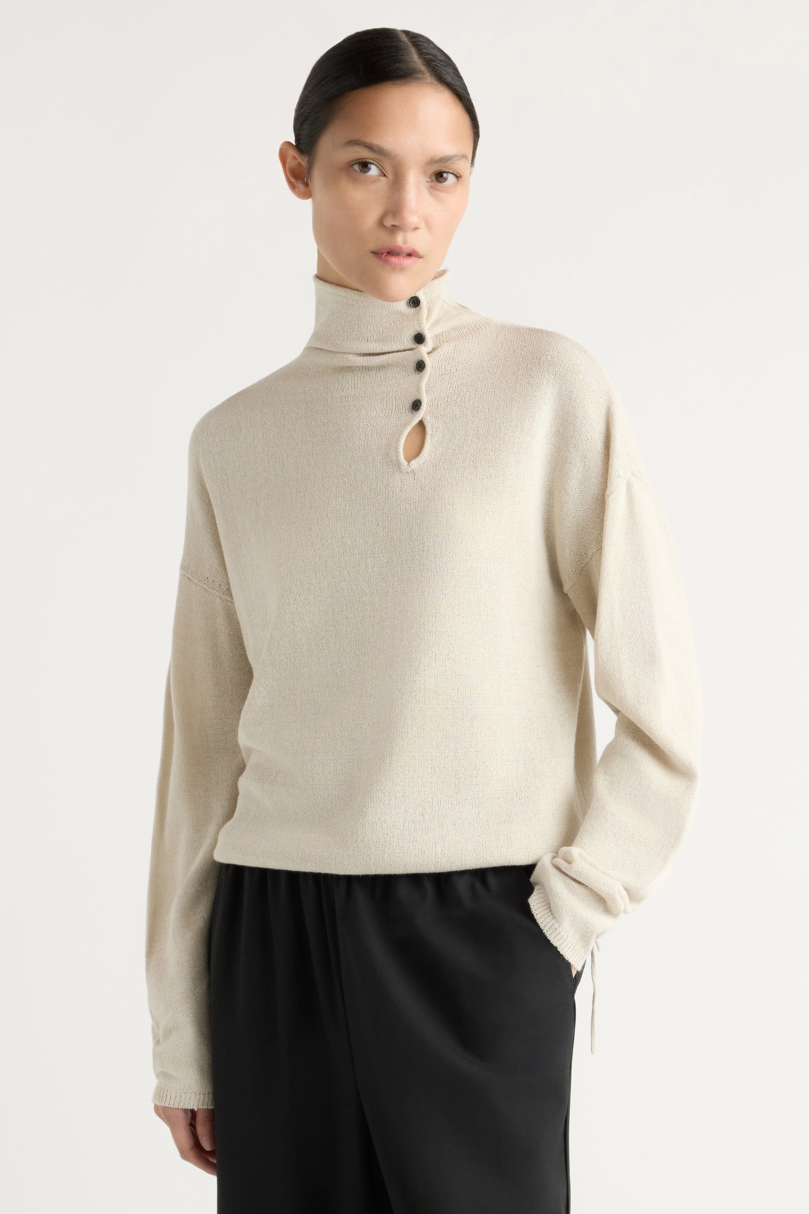 Sanchia Button Turtleneck Sweater - Image 2