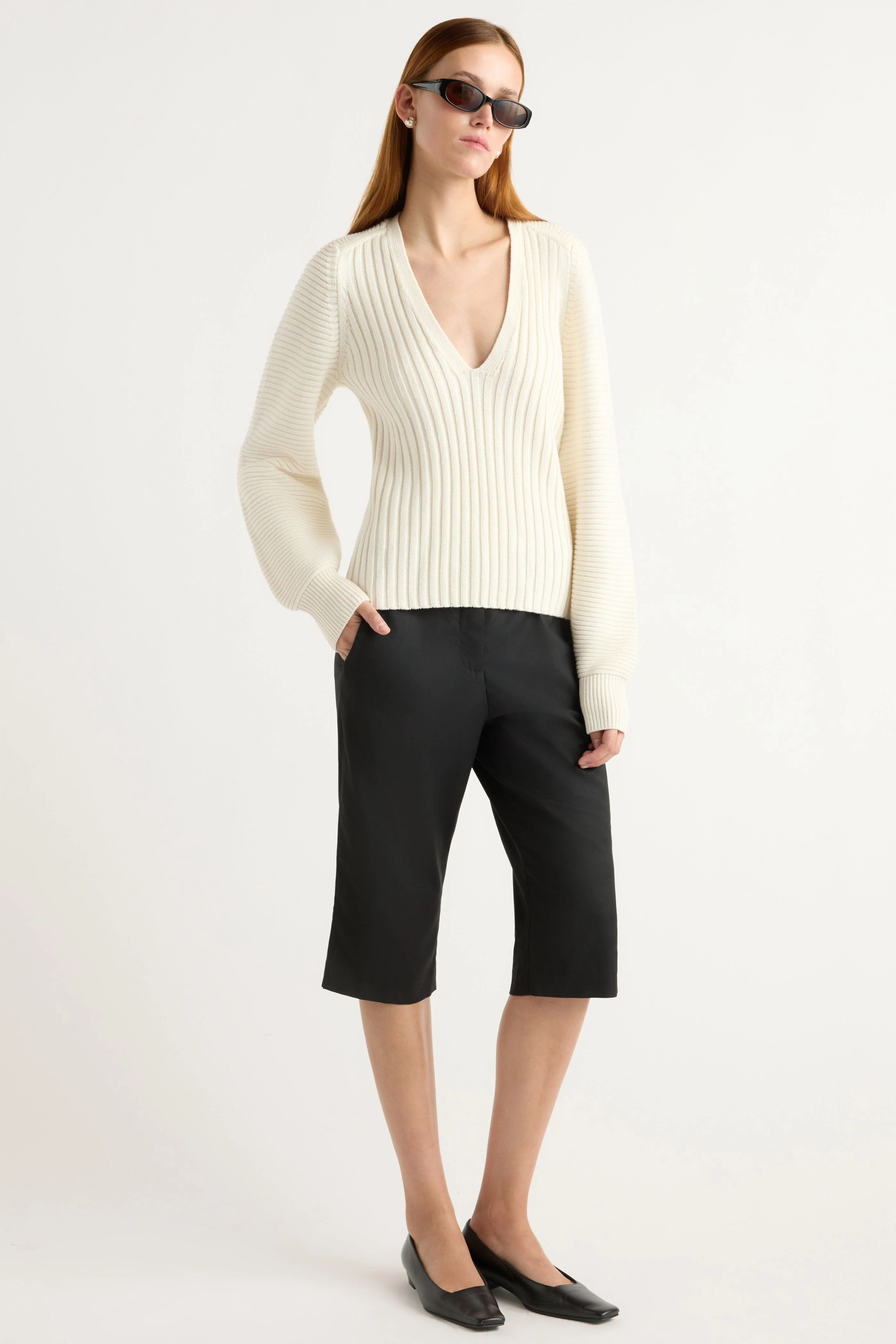 Sanne Ottoman-Knit V-Neck Sweater - Image 4
