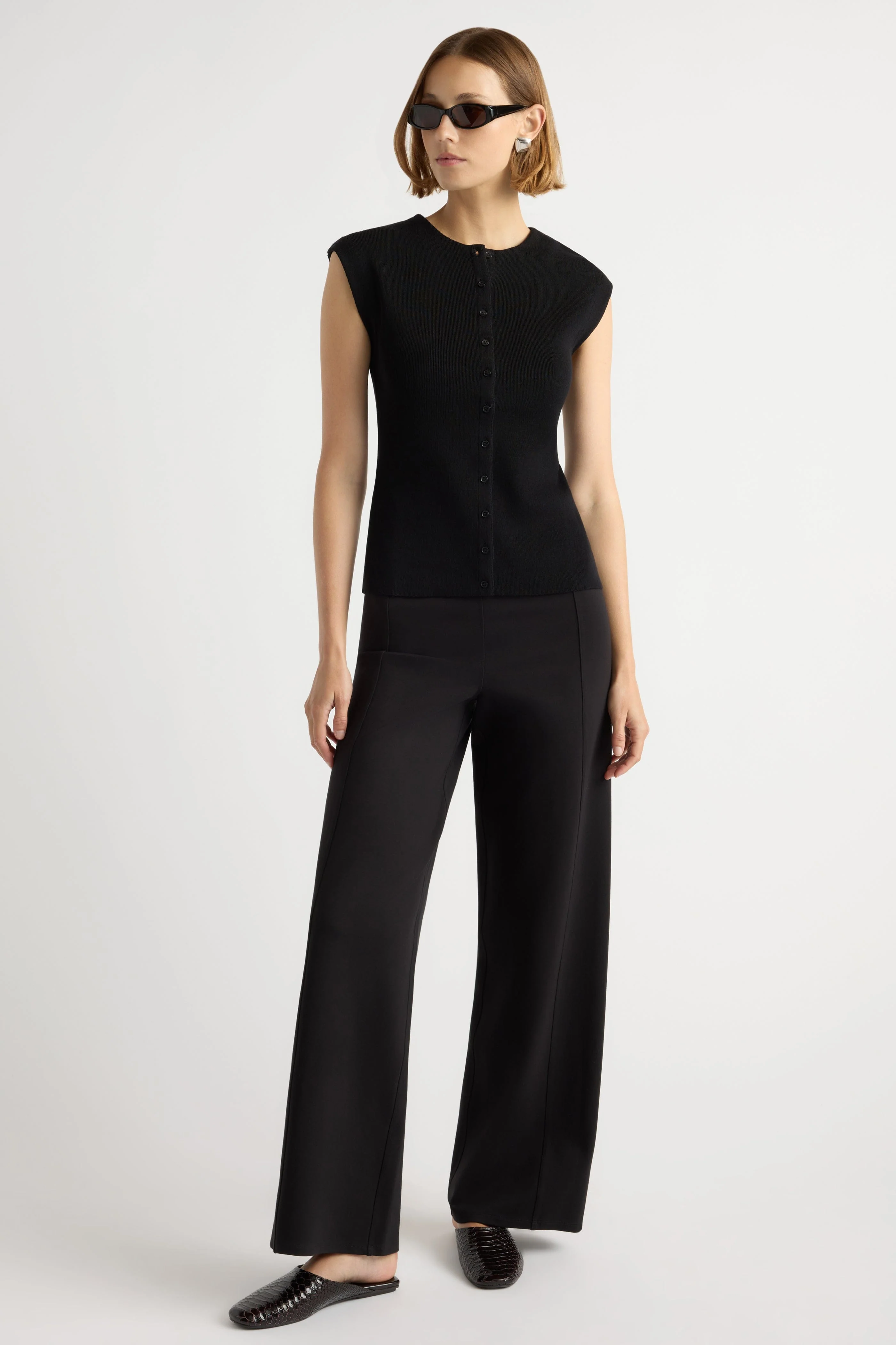 Solara Cotton Button Sweater Top - Image 3