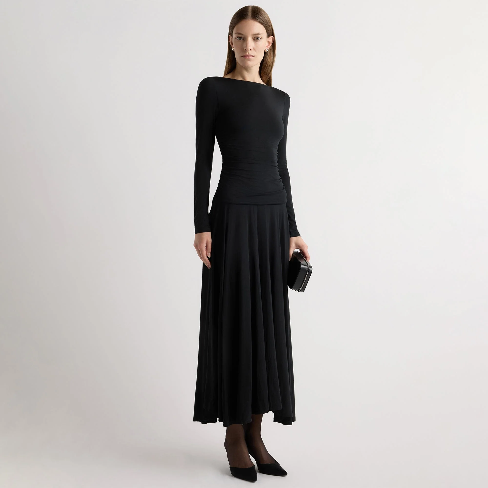 Tamryn Ruched Drop-Waist Dress