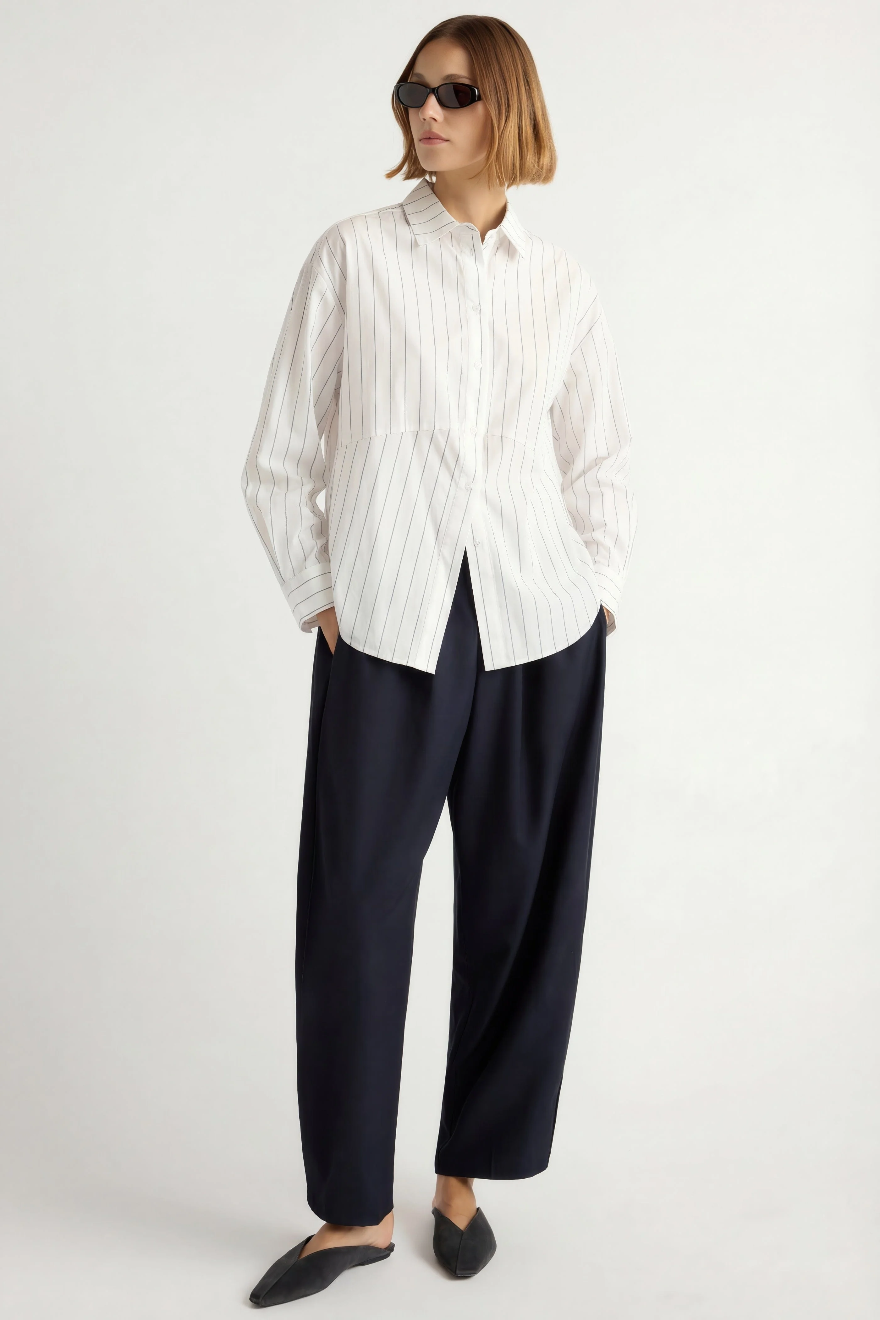 Tarinah Front-Split Striped Shirt - Image 3