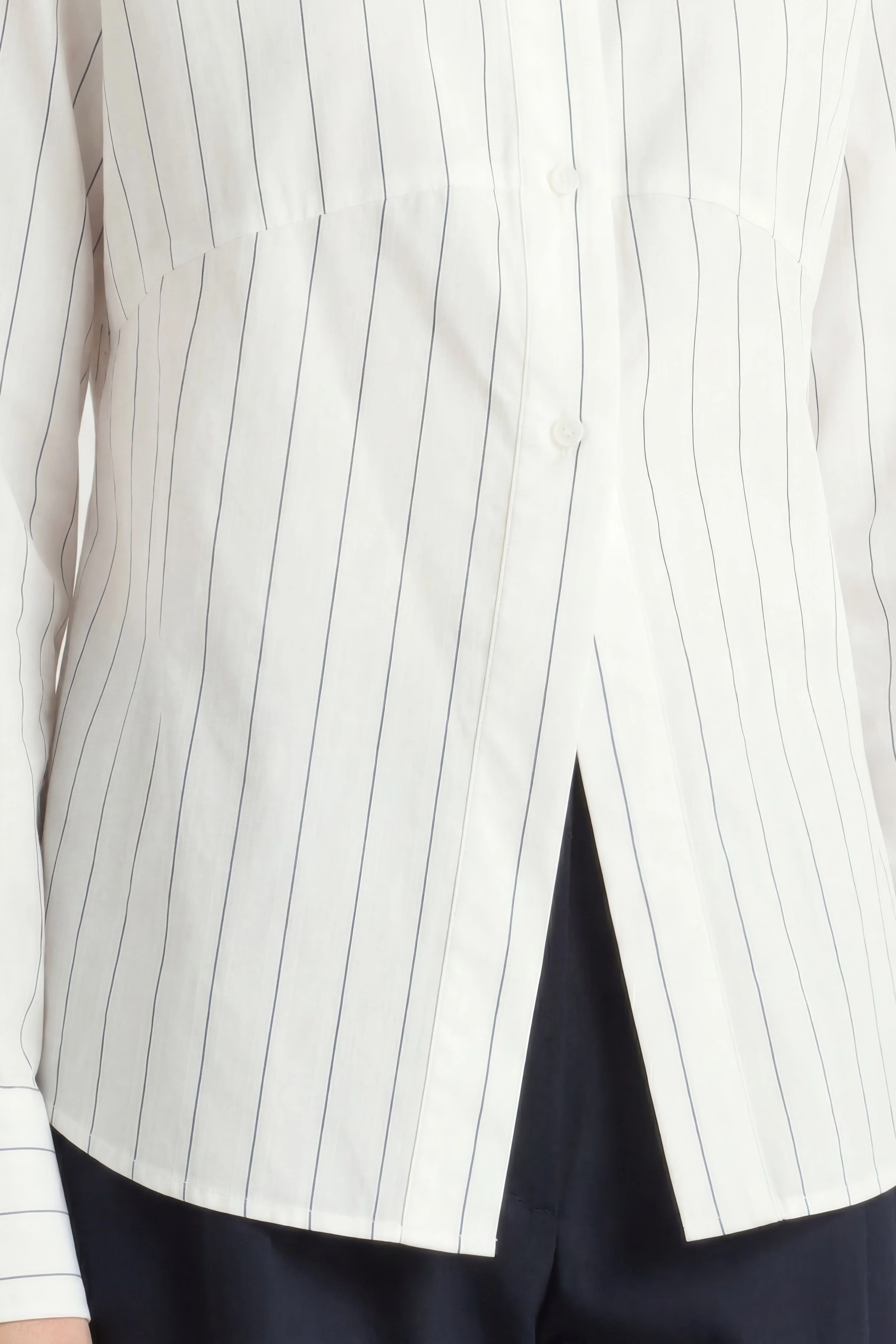Tarinah Front-Split Striped Shirt - Image 4