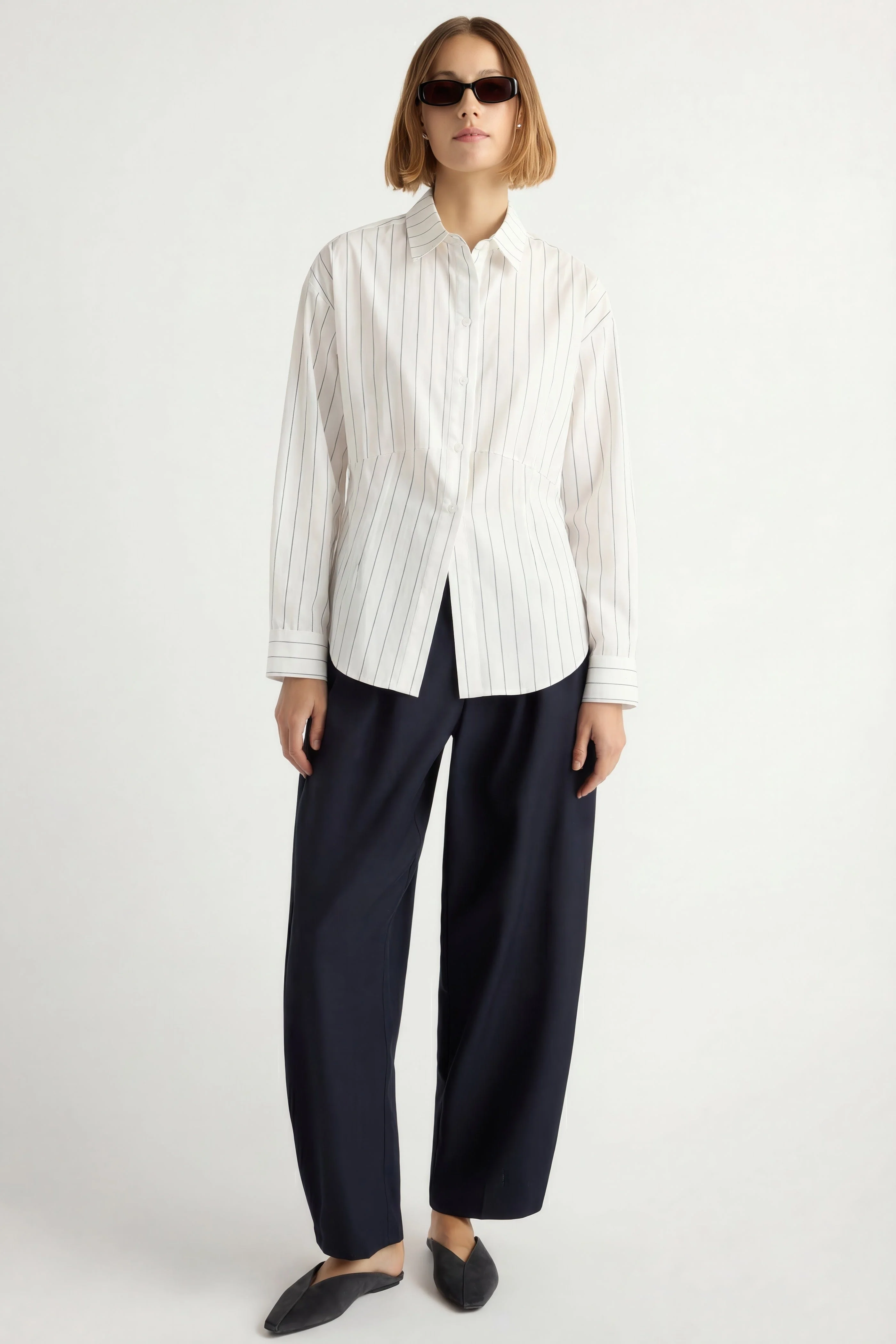 Tarinah Front-Split Striped Shirt - Image 5