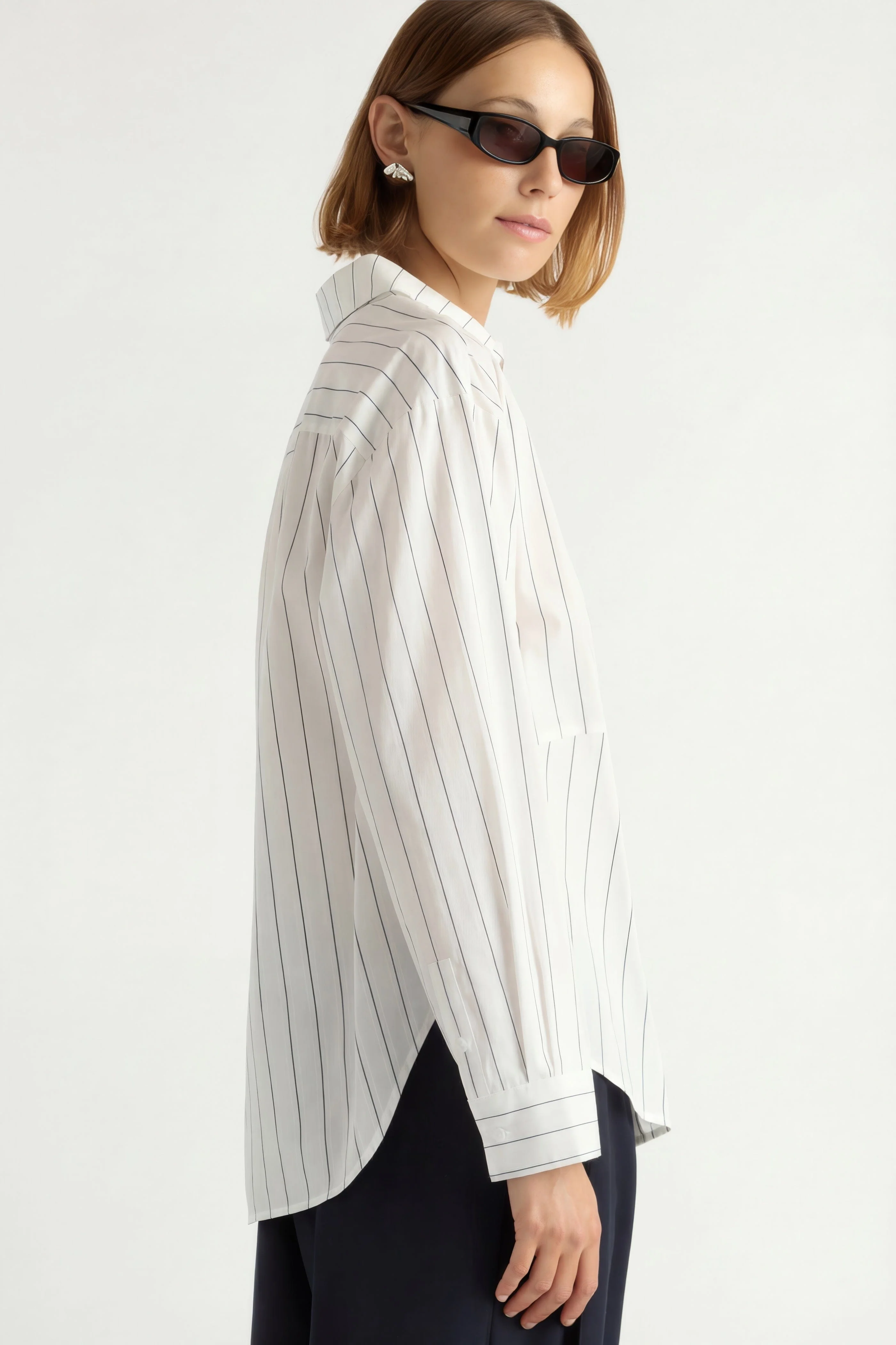 Tarinah Front-Split Striped Shirt - Image 6