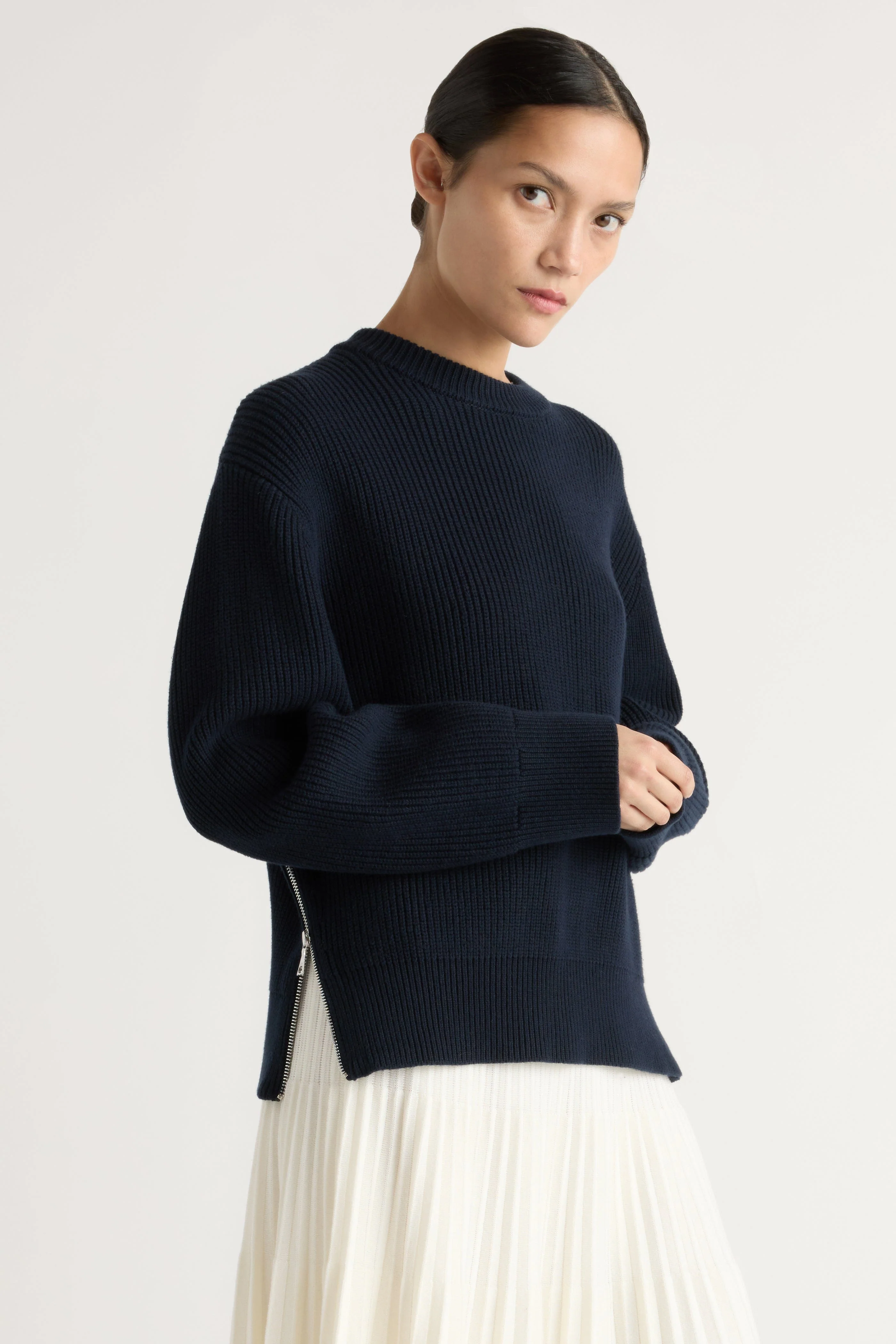 Tate Organic Cotton Side-Zip Sweater - Image 2