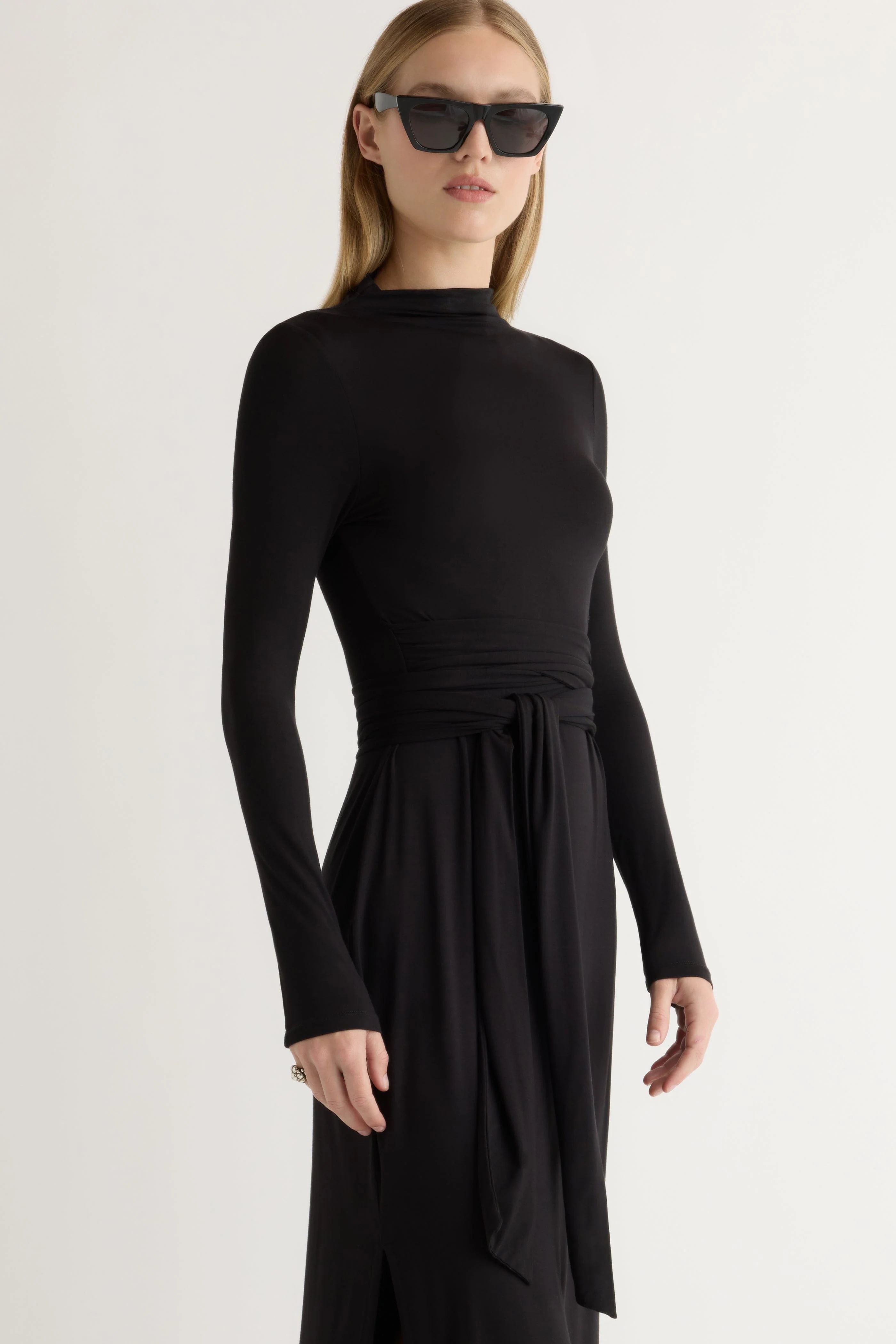 Vero Tie-Front Long-Sleeve Dress - Image 3