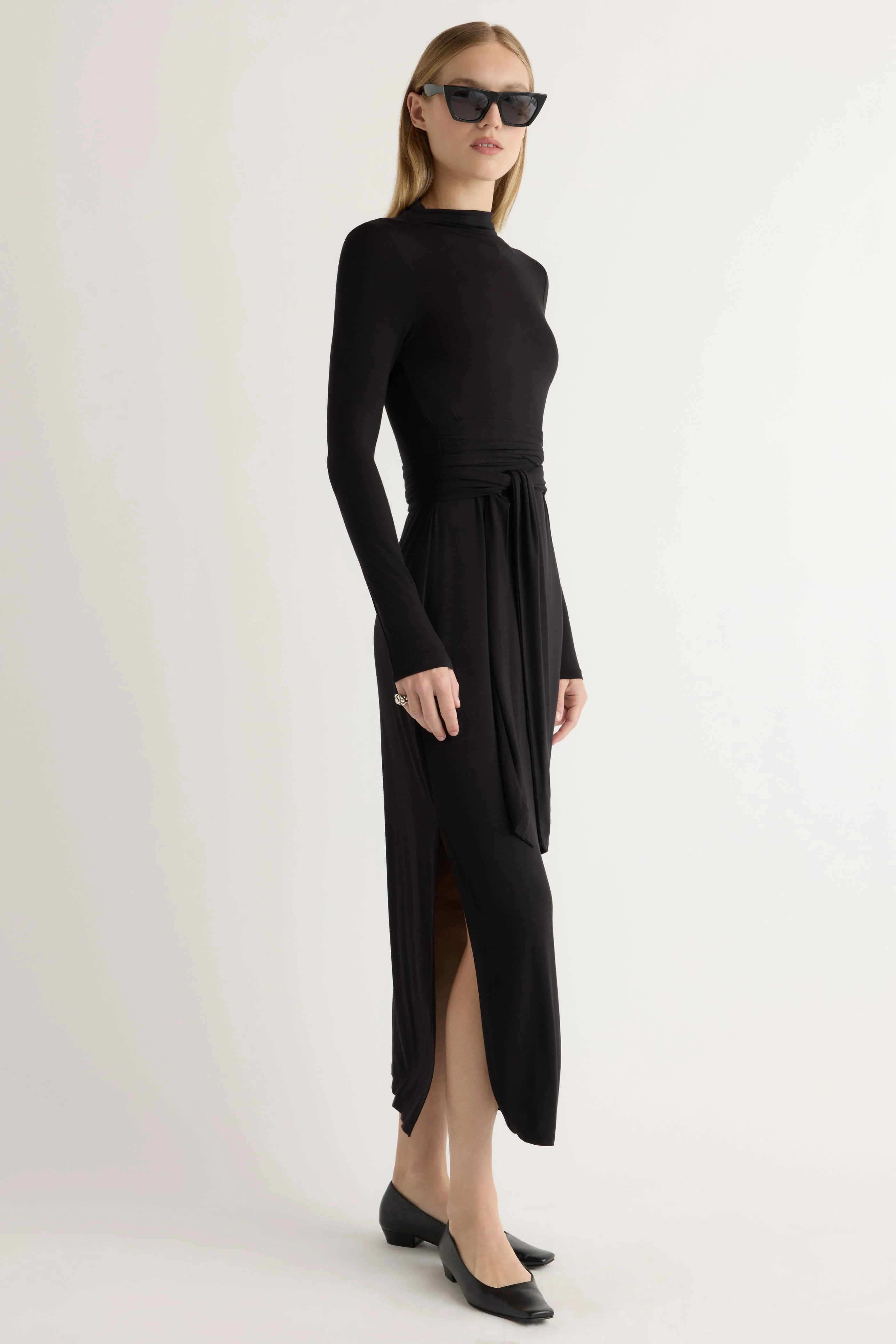 Vero Tie-Front Long-Sleeve Dress - Image 4