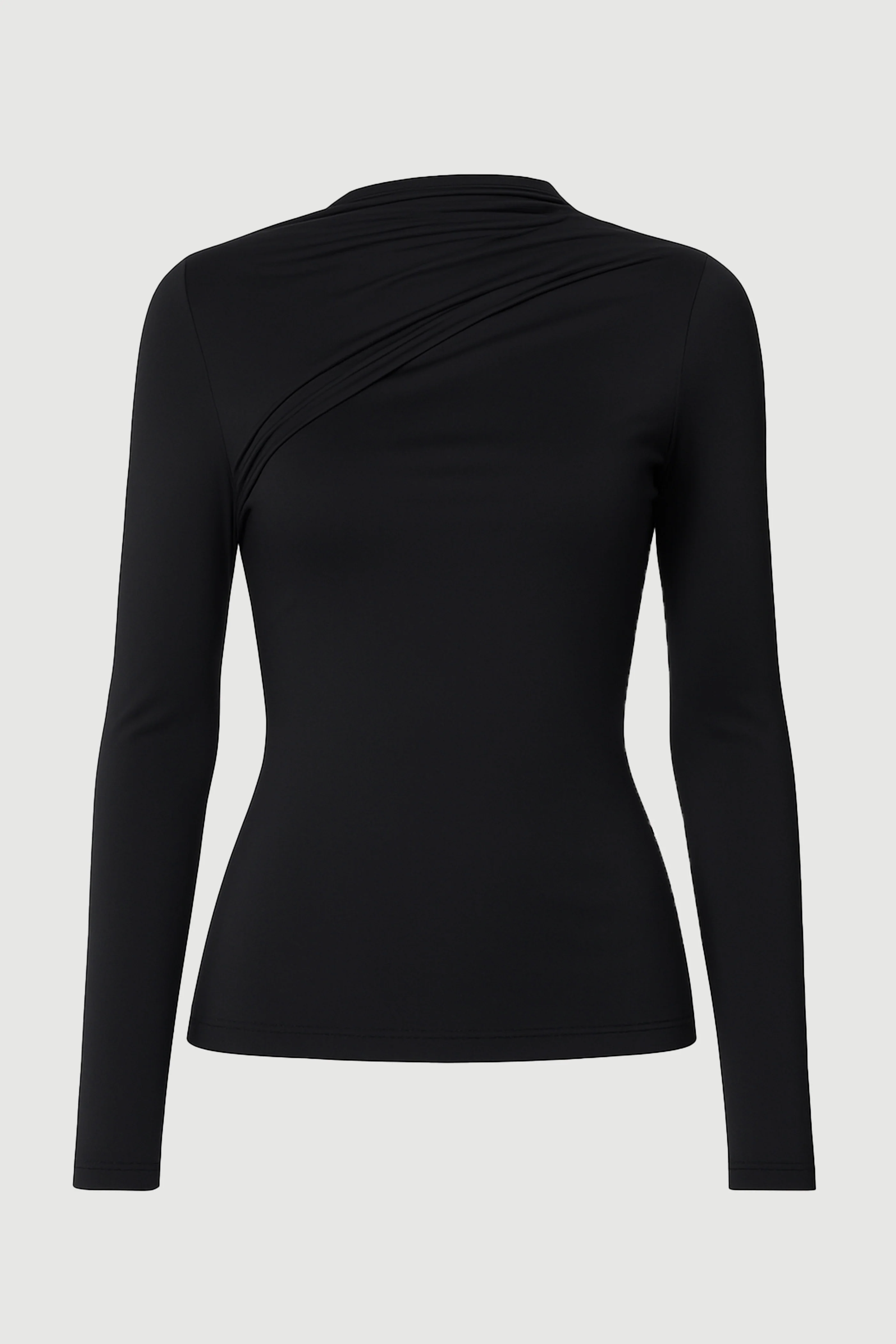 Veronica Asymmetric-Ruched Long-Sleeve Tee - Image 9