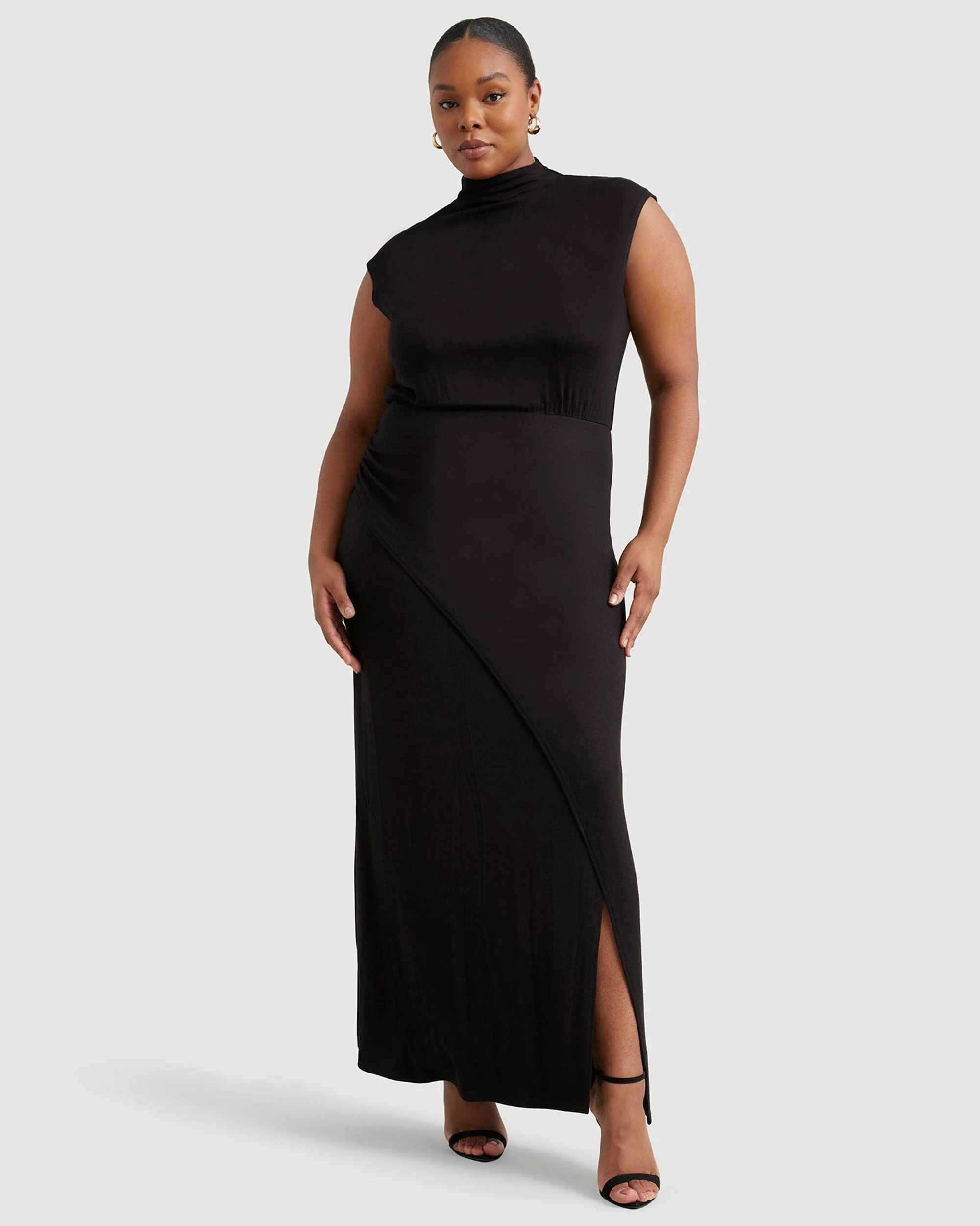 Yimei Mock-Neck Side-Slit Dress - Image 10
