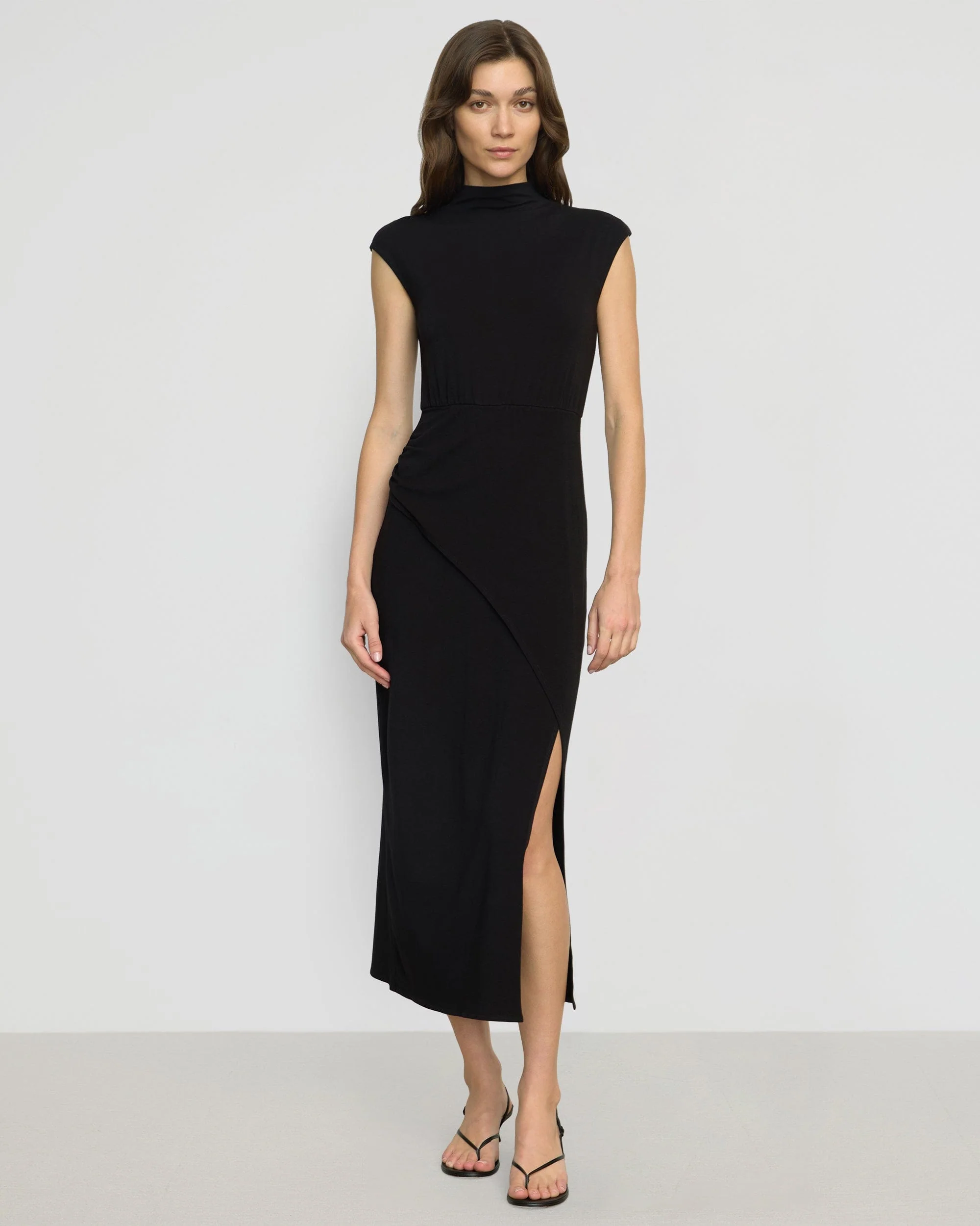 Yimei Mock-Neck Side-Slit Dress - Image 4