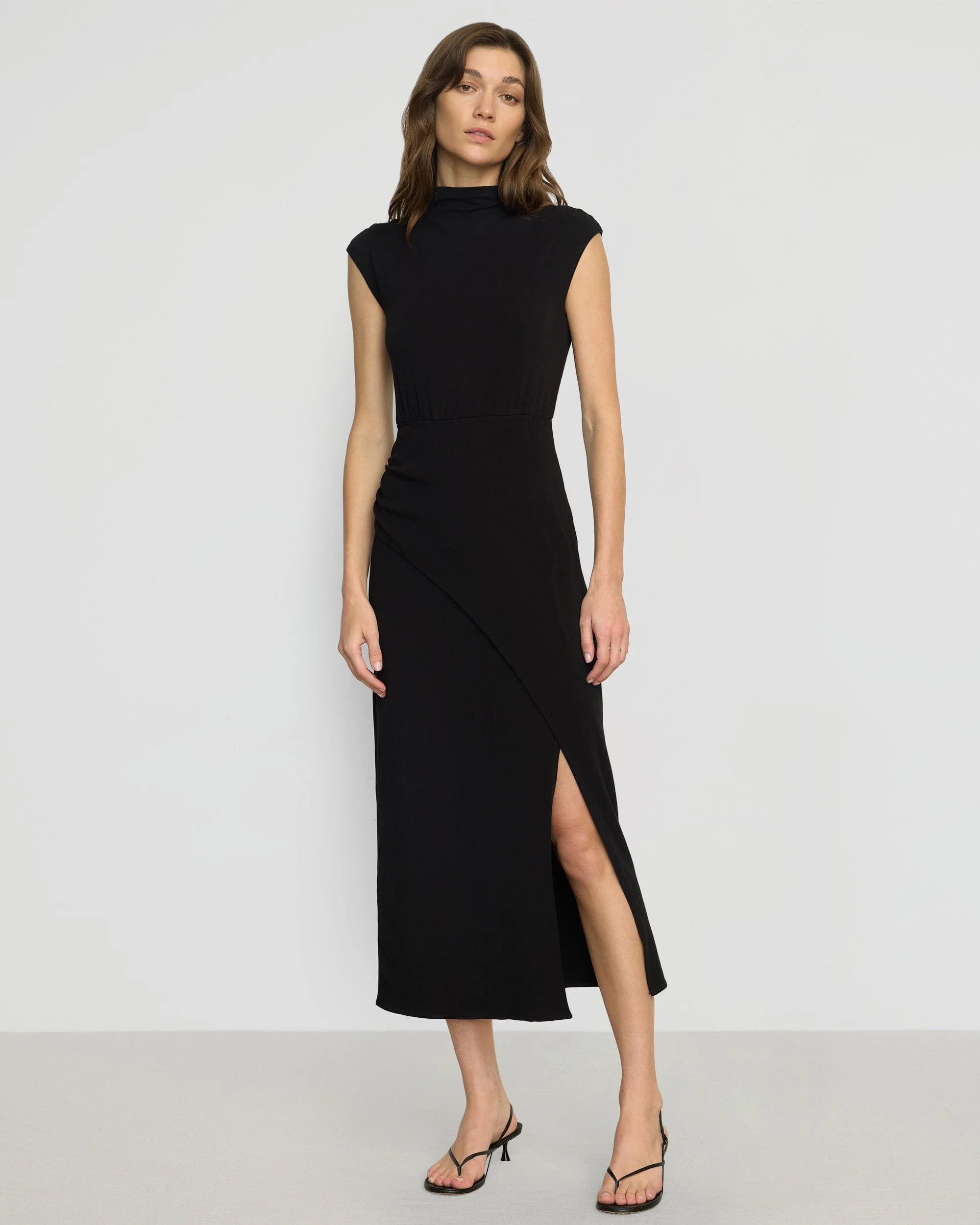 Yimei Mock-Neck Side-Slit Dress - Image 5