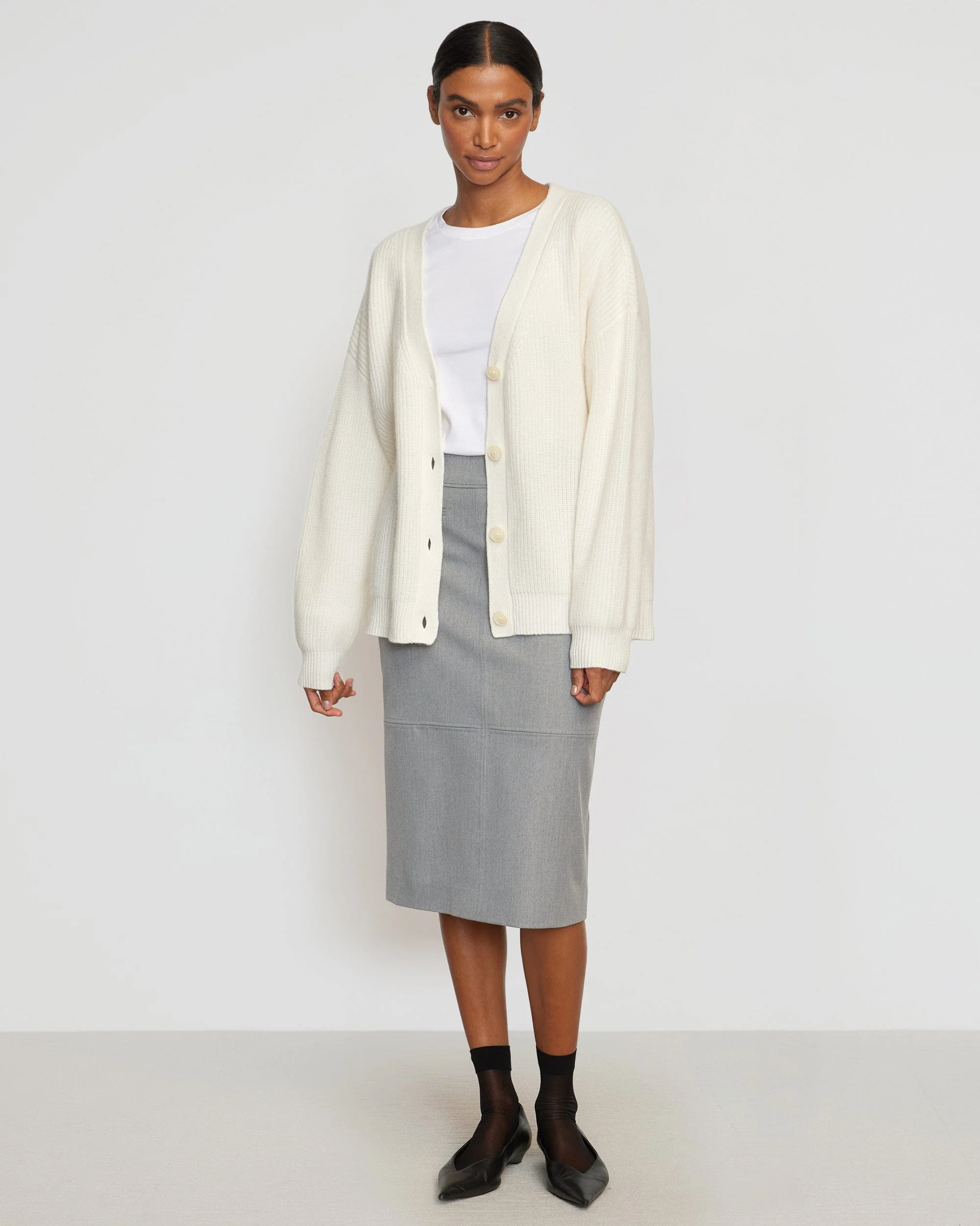 Yulia Back-Slit Suiting Skirt - Image 4