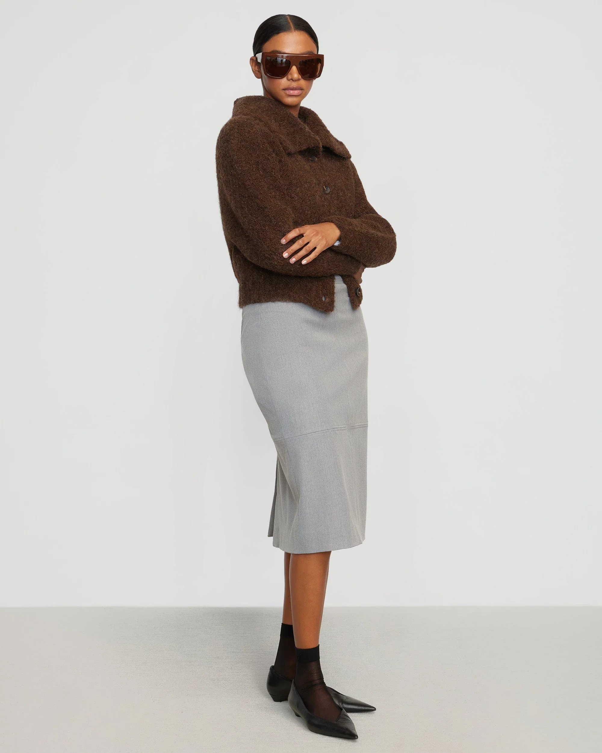 Yulia Back-Slit Suiting Skirt - Image 5