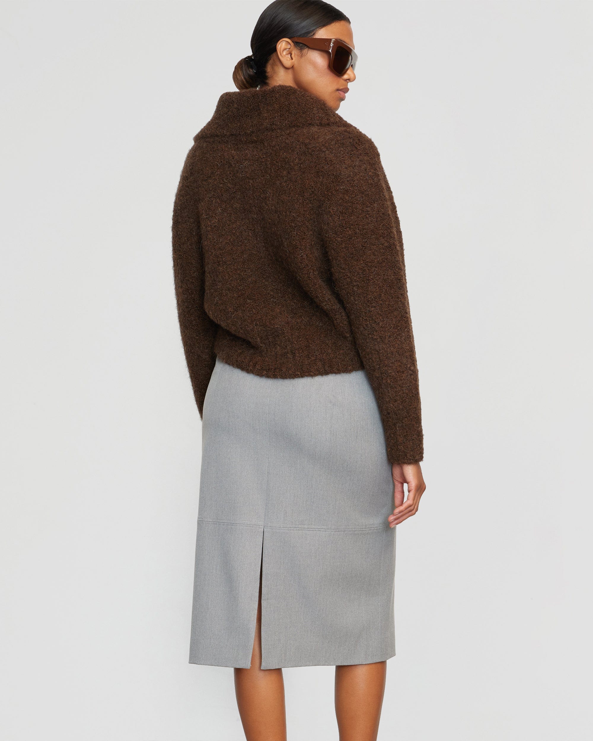 Yulia Back-Slit Suiting Skirt - Image 7