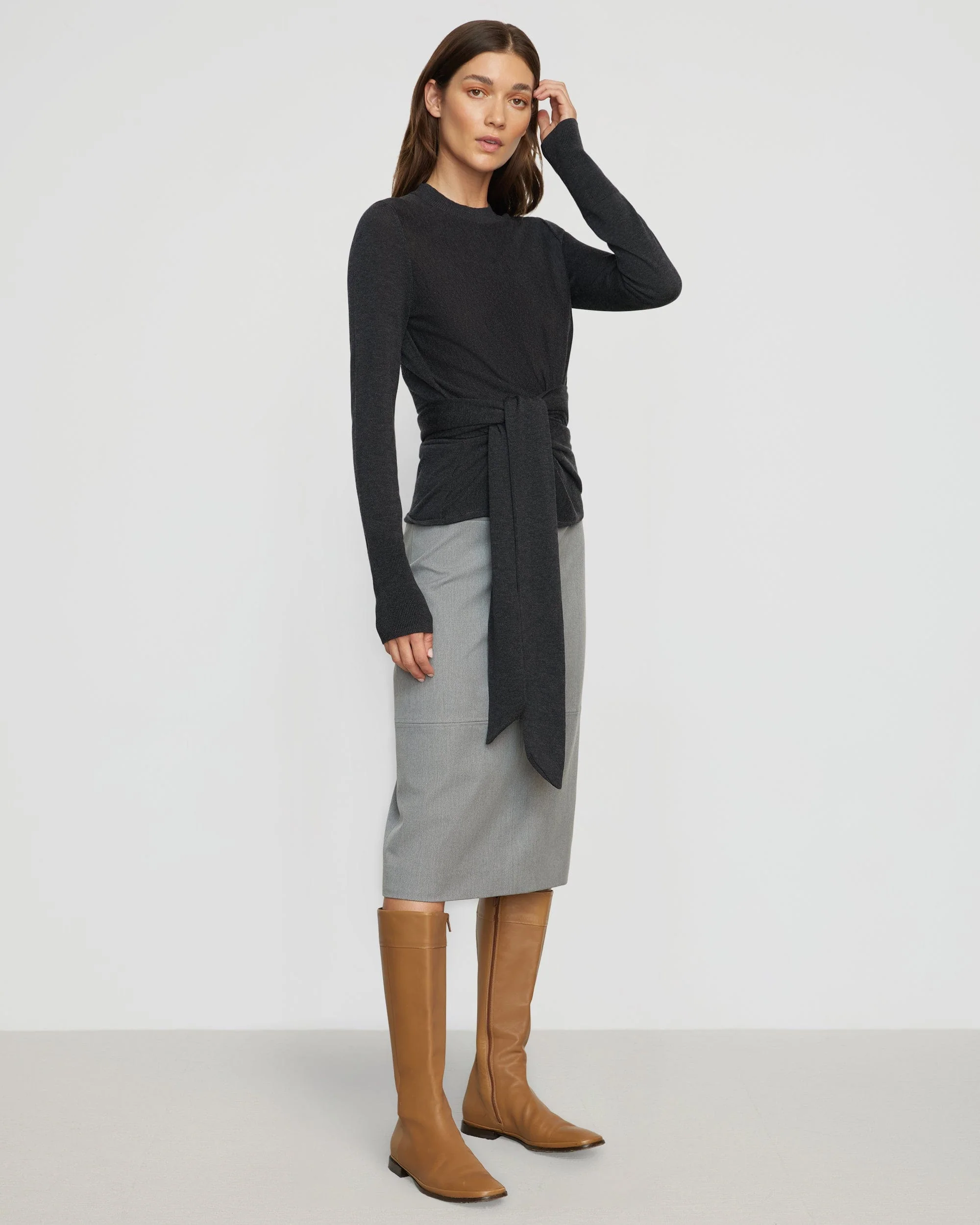 Yulia Back-Slit Suiting Skirt - Image 9